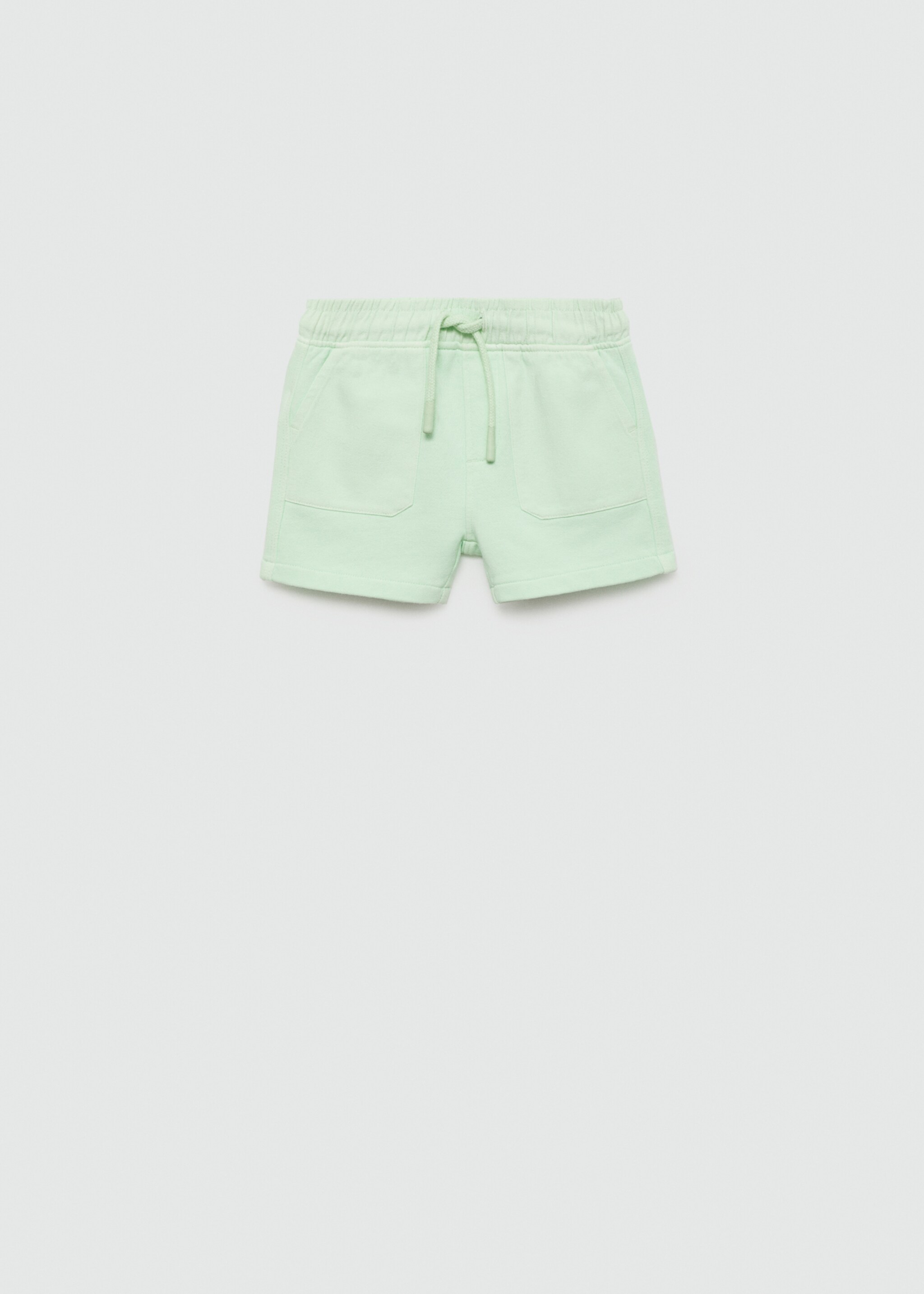 Elastic waist cotton Bermuda shorts - Article without model, Green. Ref: 77040611-00.