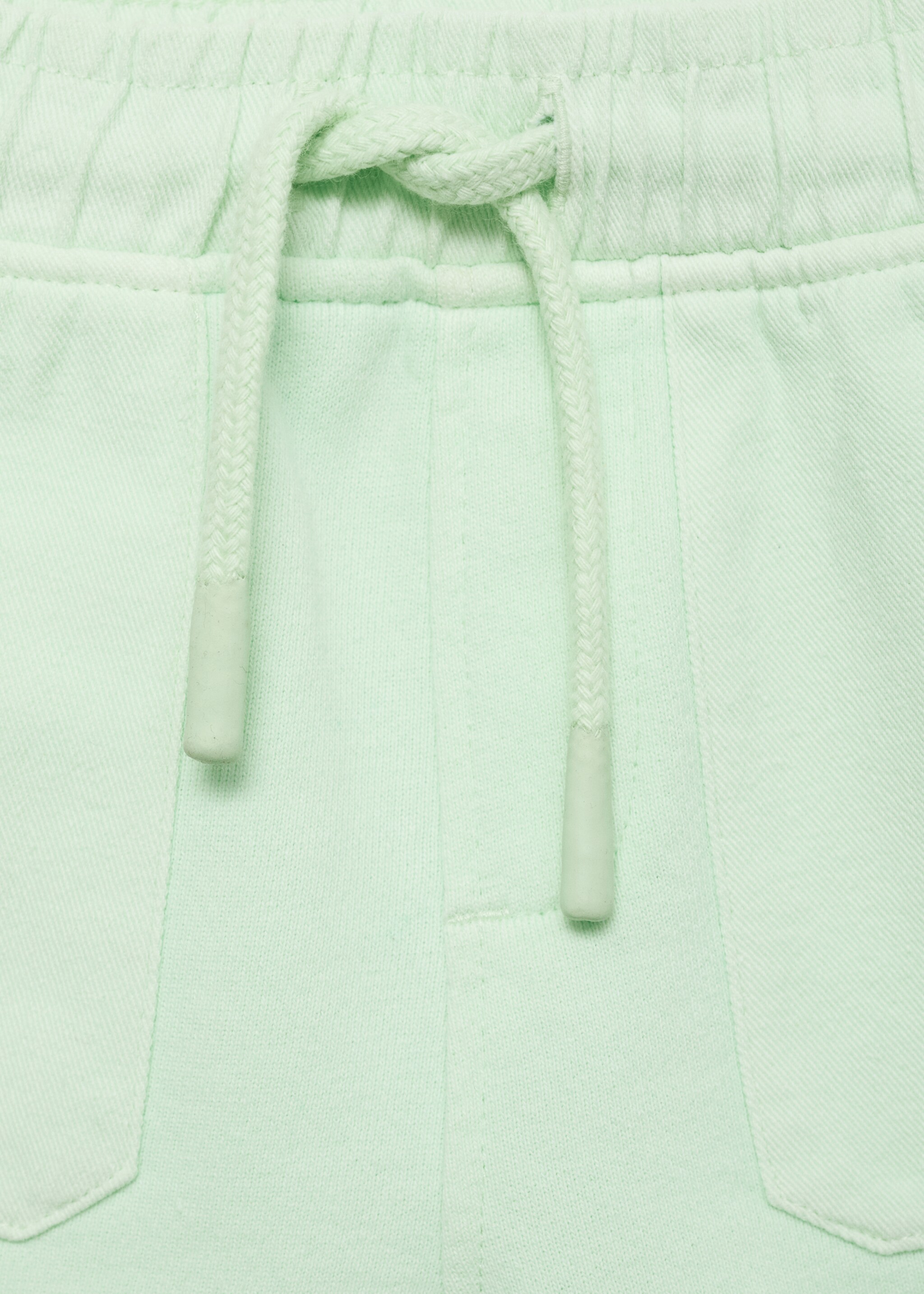 Elastic waist cotton Bermuda shorts - Details of the article 8, Green. Ref: 77040611-00.