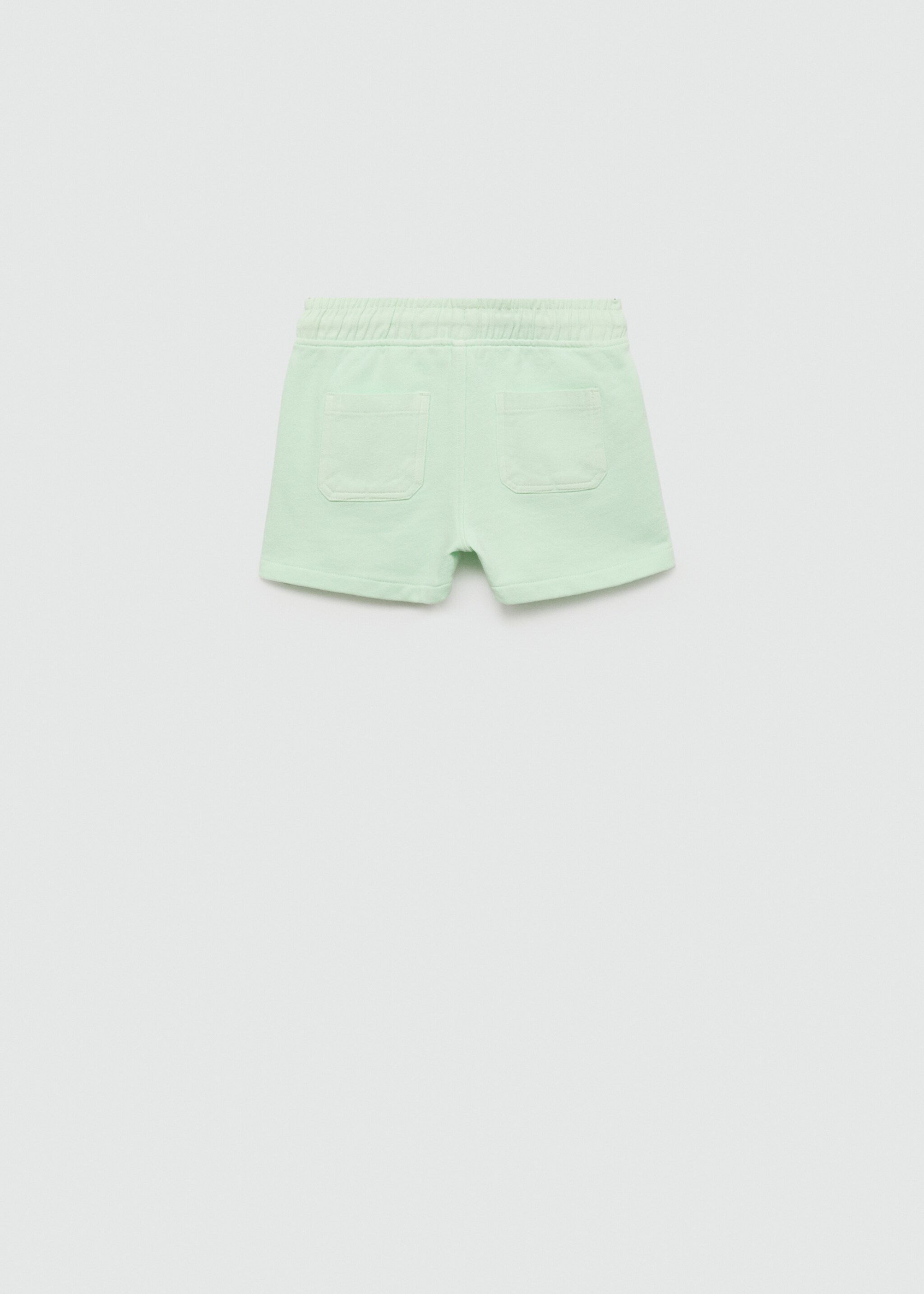Elastic waist cotton Bermuda shorts - Reverse of the article, Green. Ref: 77040611-00.