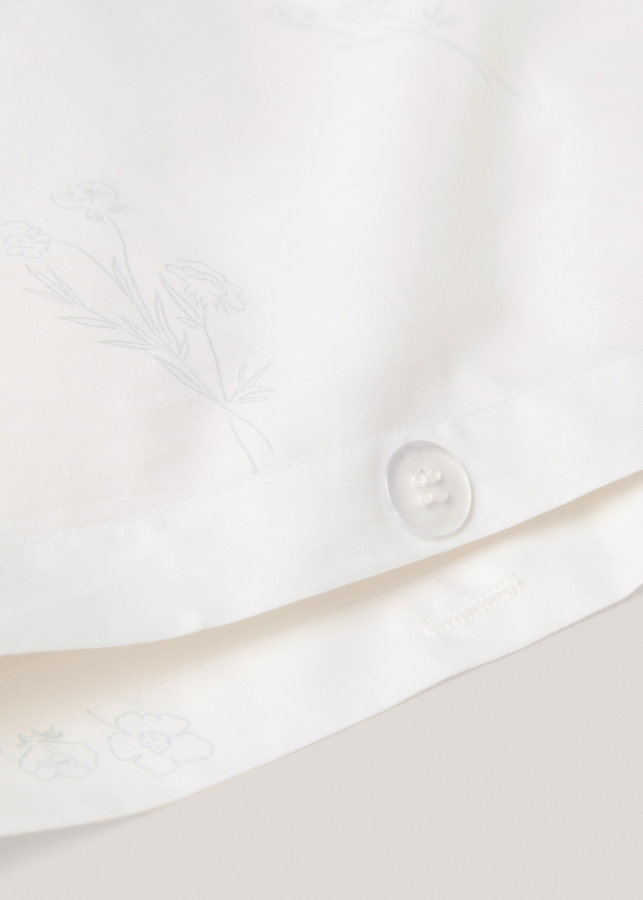 Floral duvet cover for single bed - Details of the article 2, Aqua Green. Ref: 77040617-00.