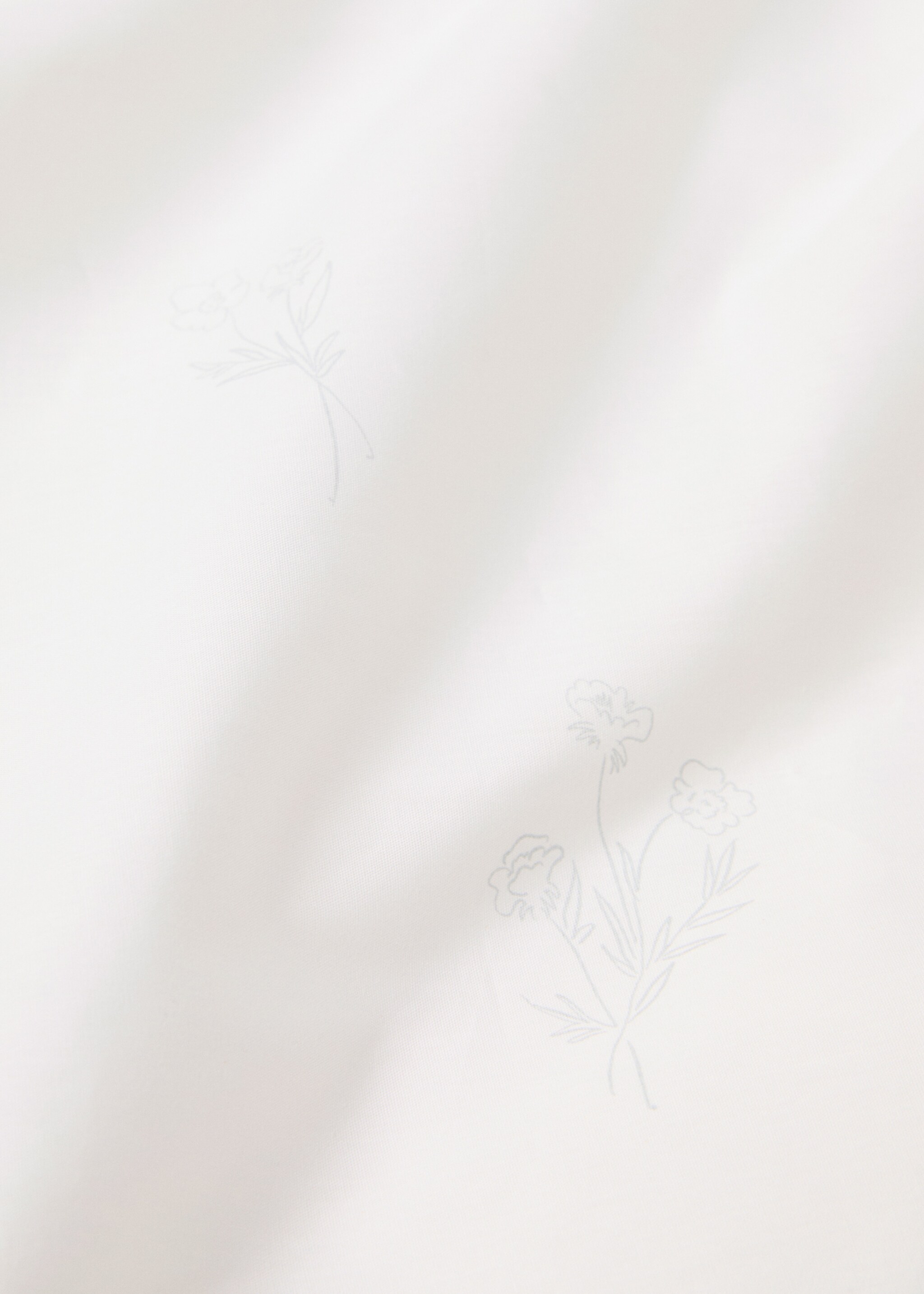 Floral duvet cover for single bed - Details of the article 3, Aqua Green. Ref: 77040617-00.