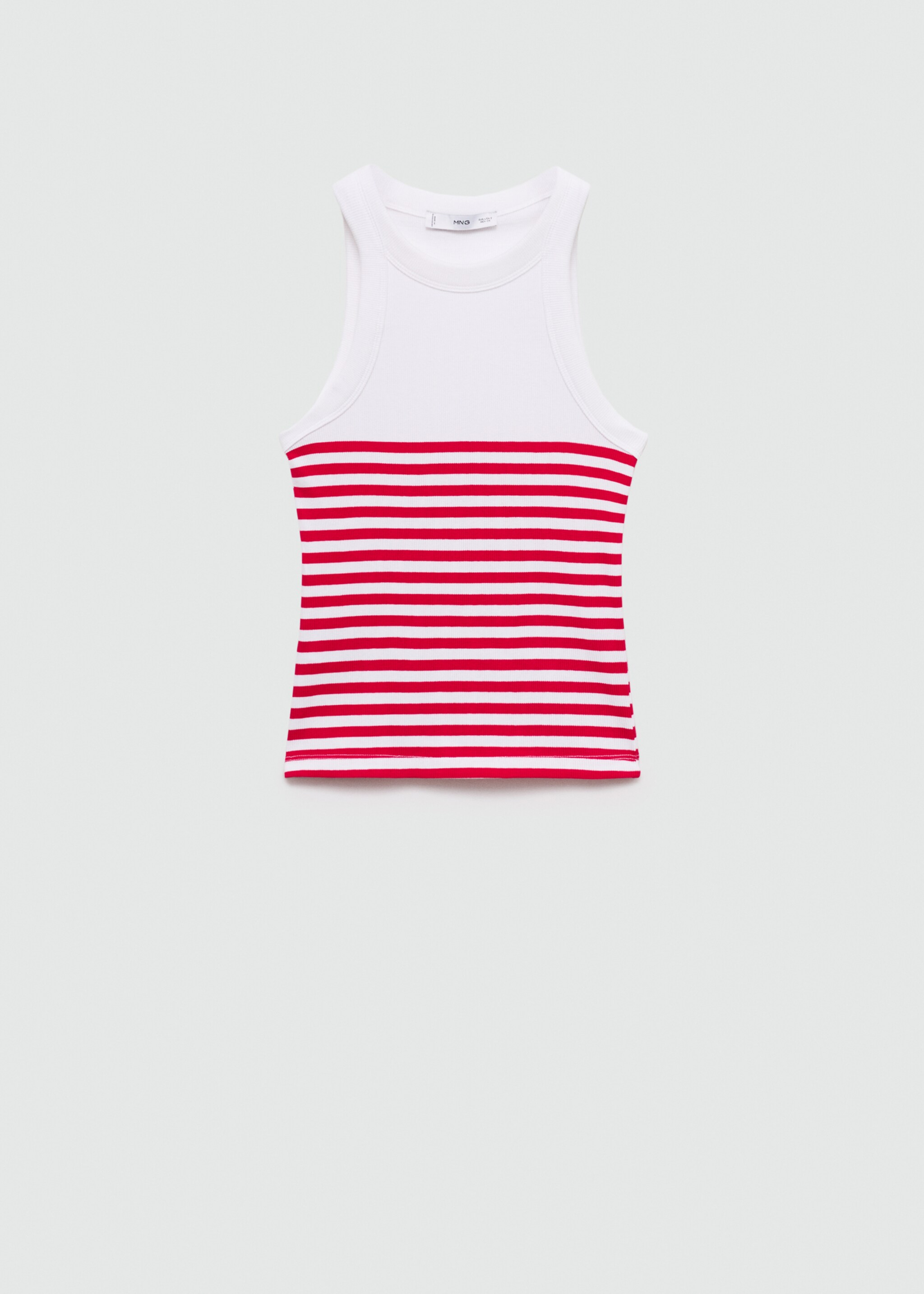 Stripe-print top - Article without model, Red. Ref: 77040624-00.