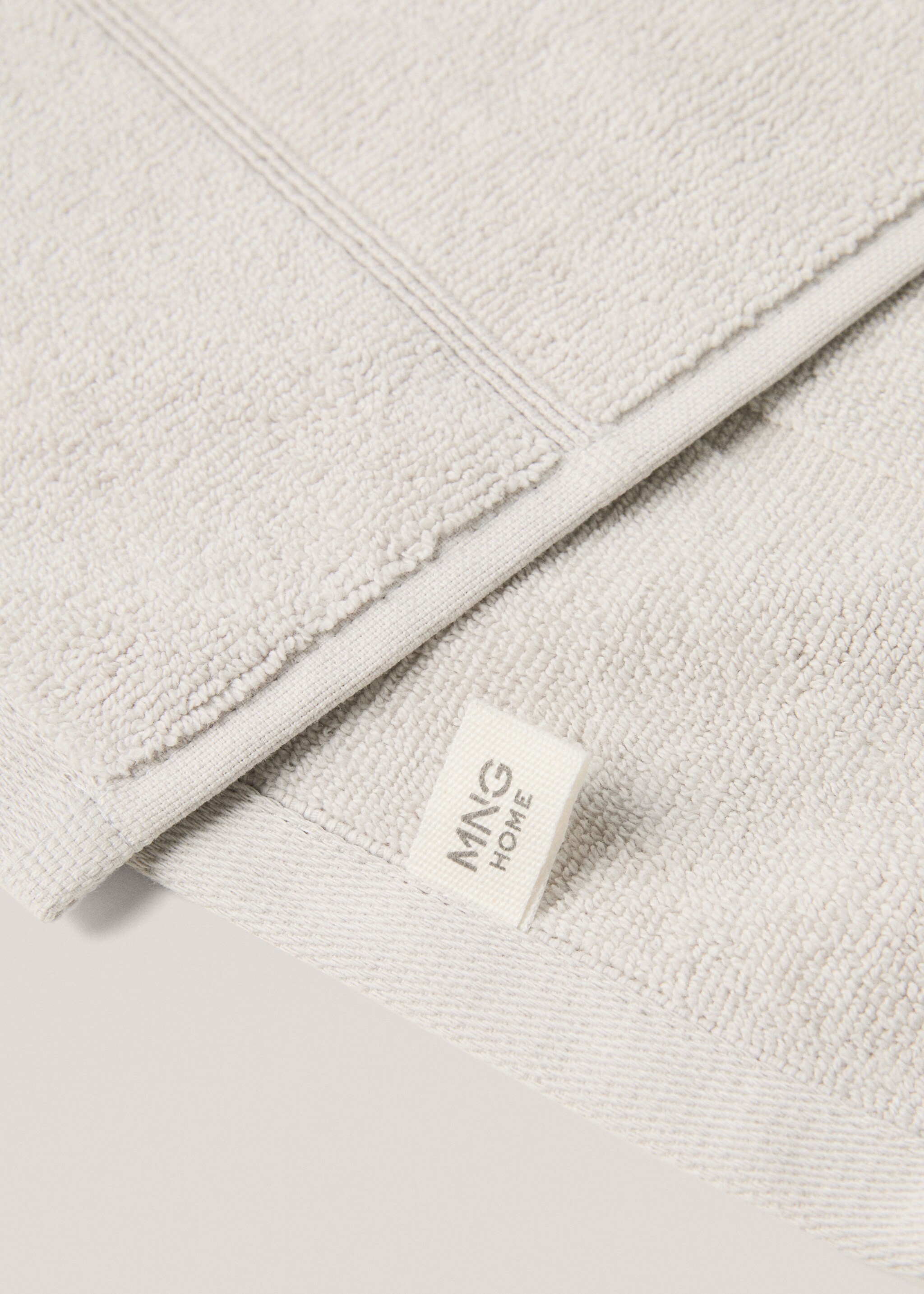 Cotton bath mat - Details of the article 2, Grey. Ref: 77040634-00.