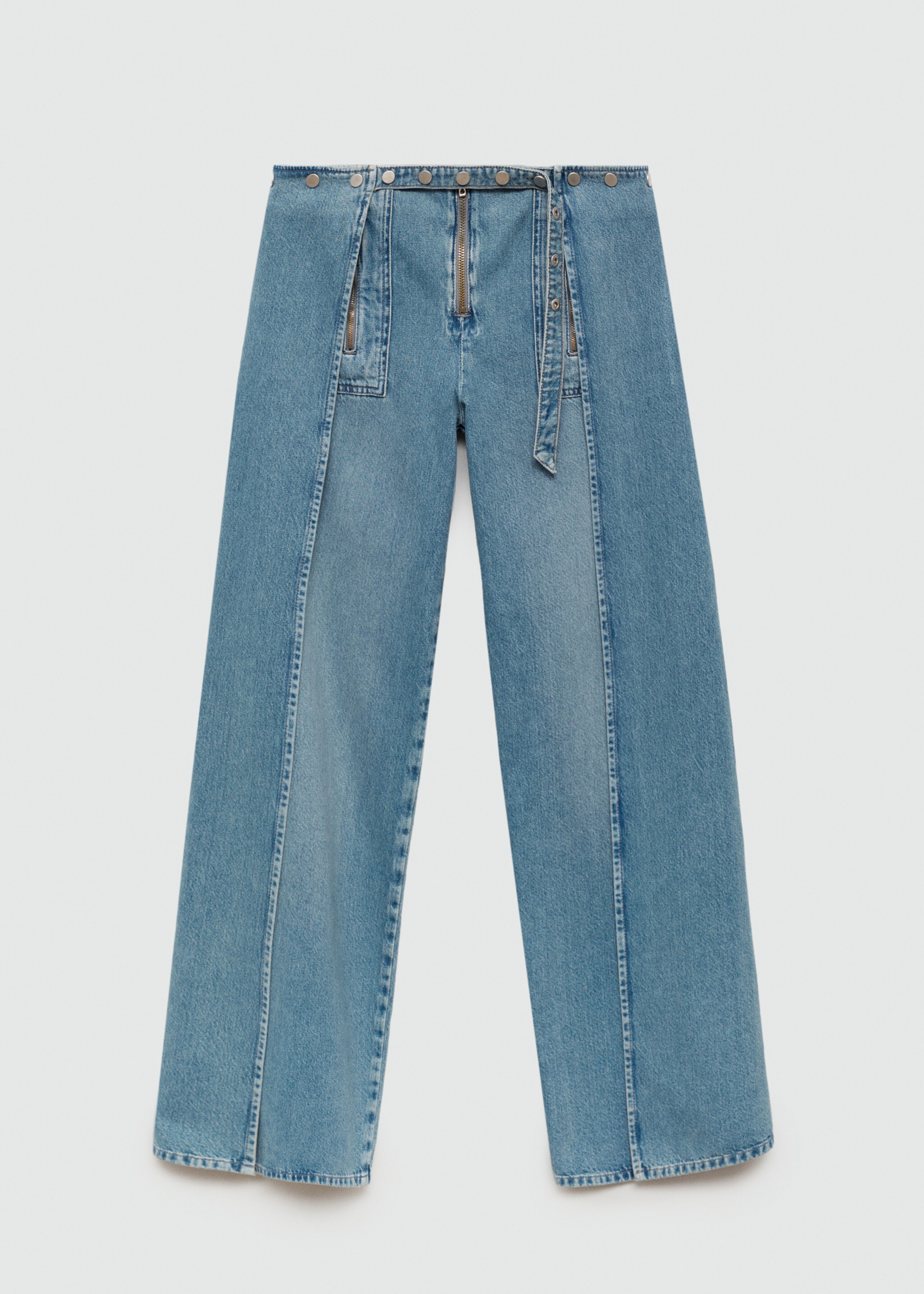 Wideleg jeans with seams and snap buttons - Article without model
