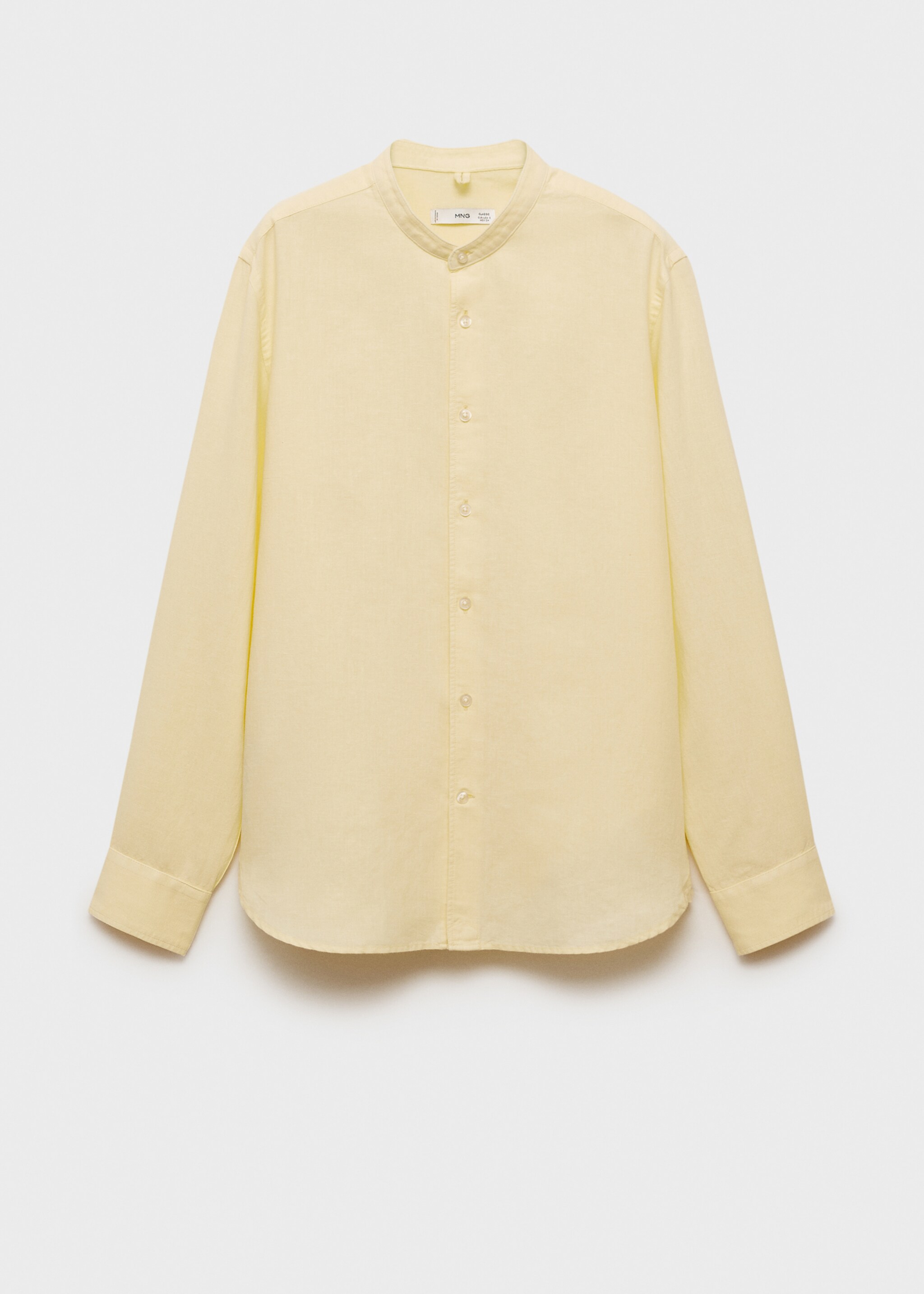 Classic-fit linen shirt with mandarin collar - Article without model