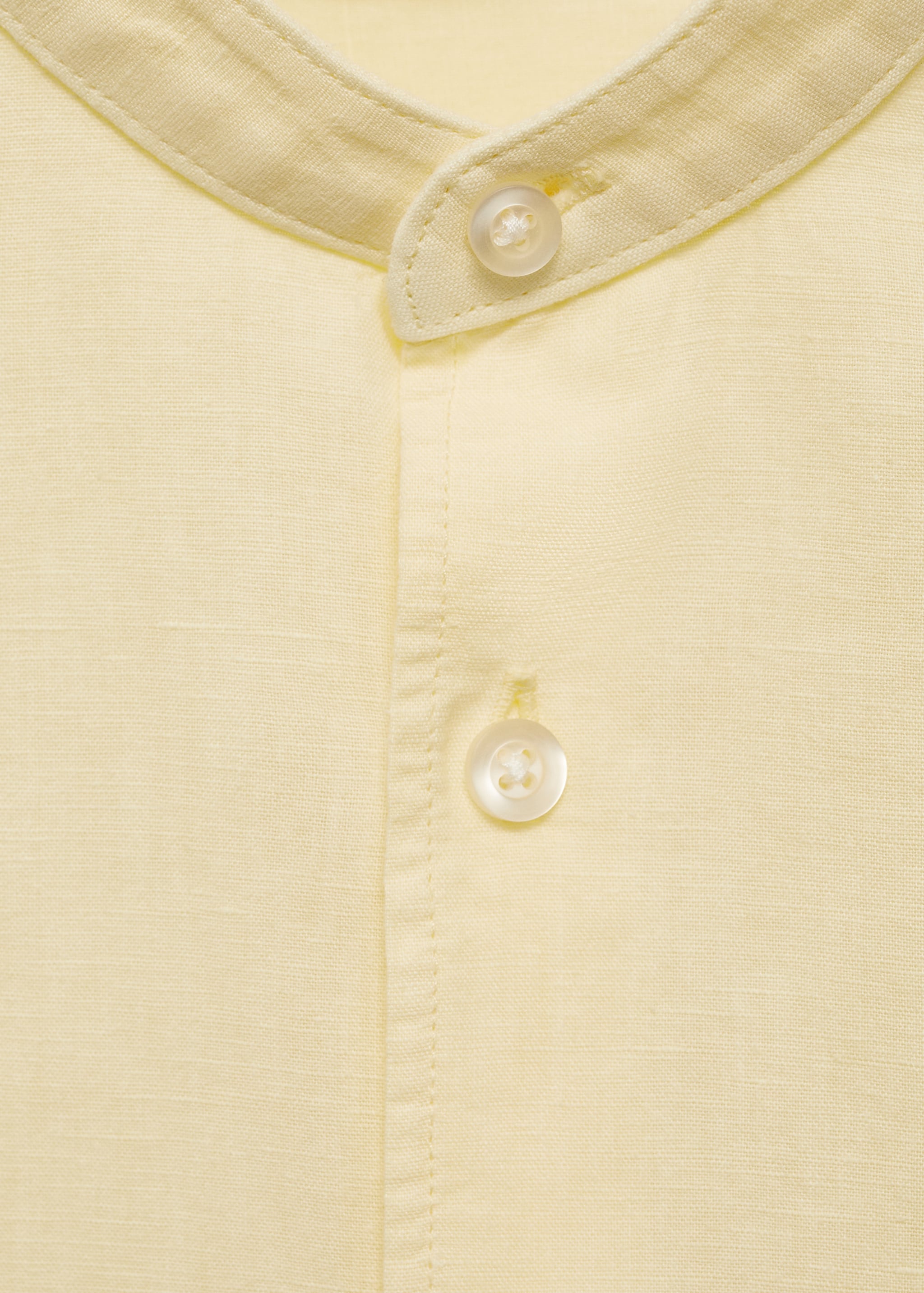 Classic-fit linen shirt with mandarin collar - Details of the article 8