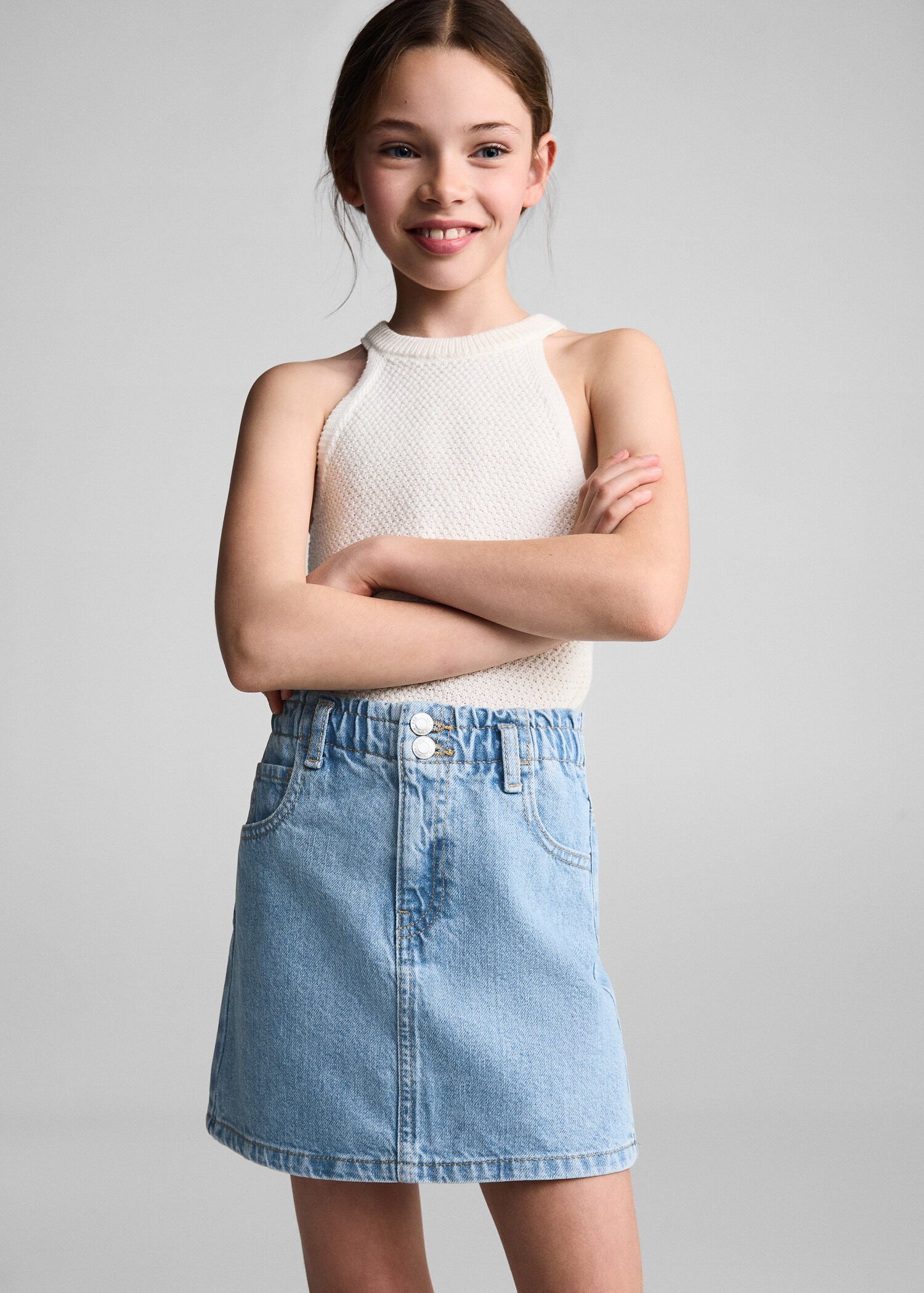 Denim paperbag rok - Middenvlak