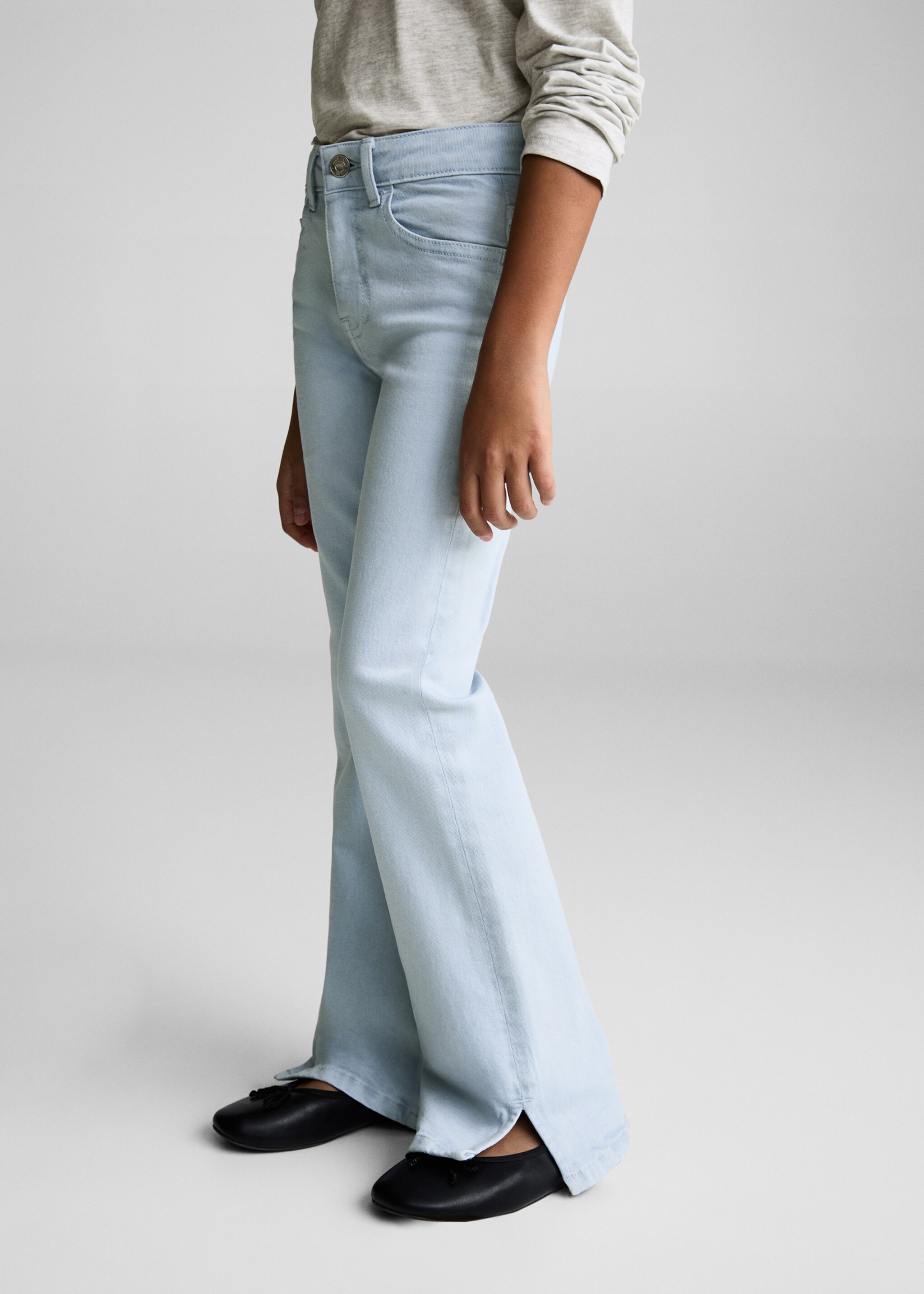 Flared jeans with slits - Medium plane, China Blue. Ref: 77041016-00.