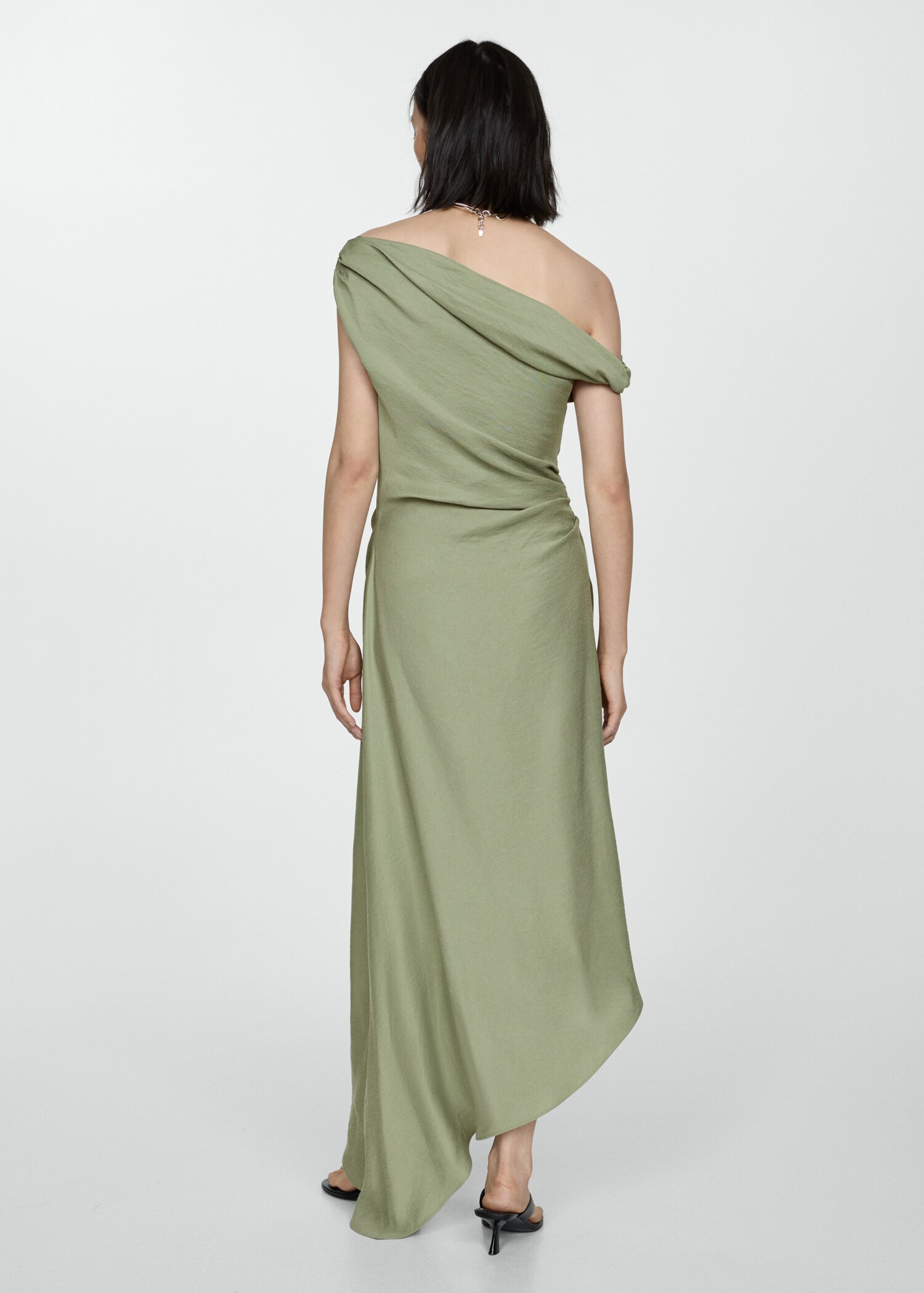 Asymmetrical pleated dress - Reverse of the article