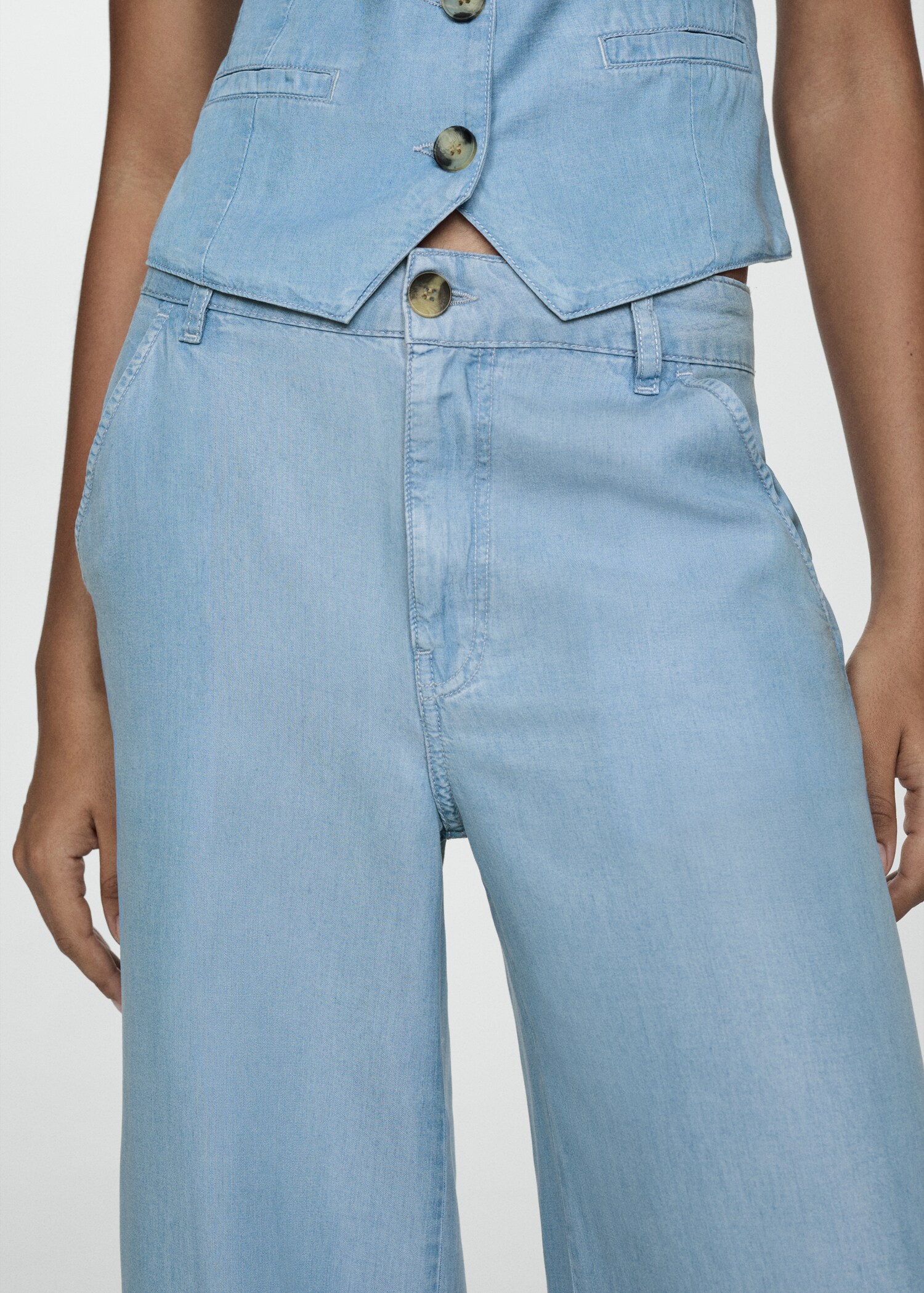 Pantalón wideleg lyocell - Detalle del artículo 6