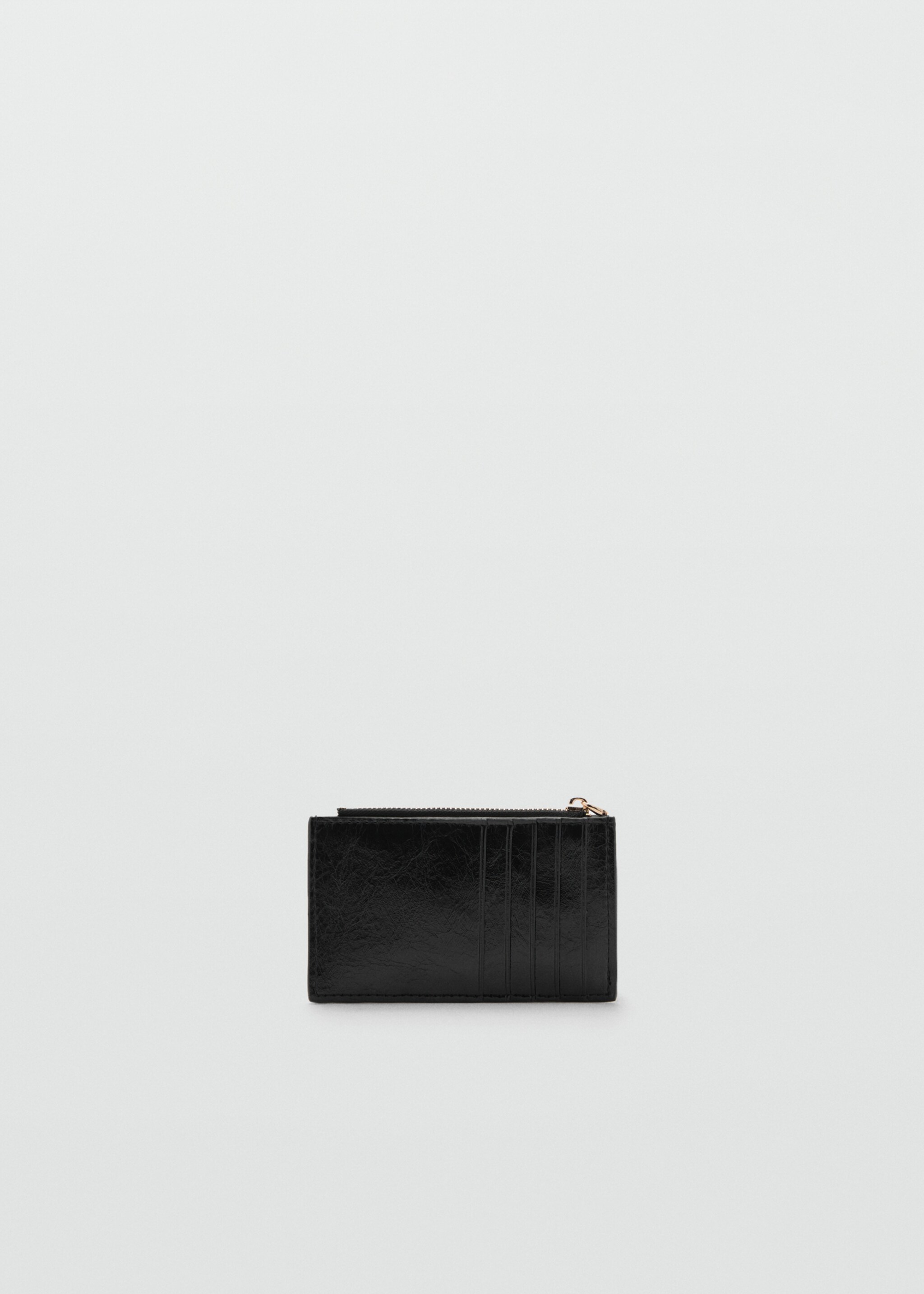 Card holder with decorative stitching - Medium plane, Black. Ref: 77042007-00.