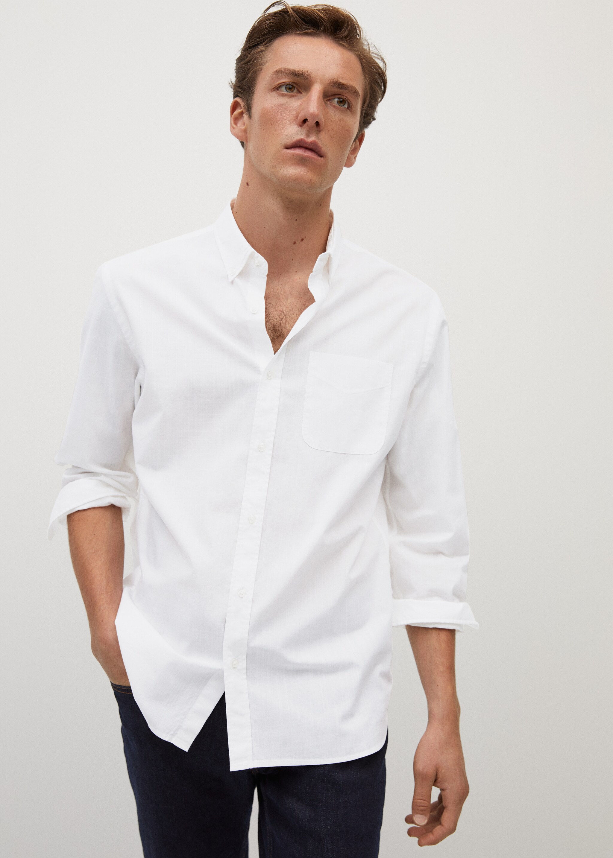 Regular-fit 100% Tencel shirt - Medium plane