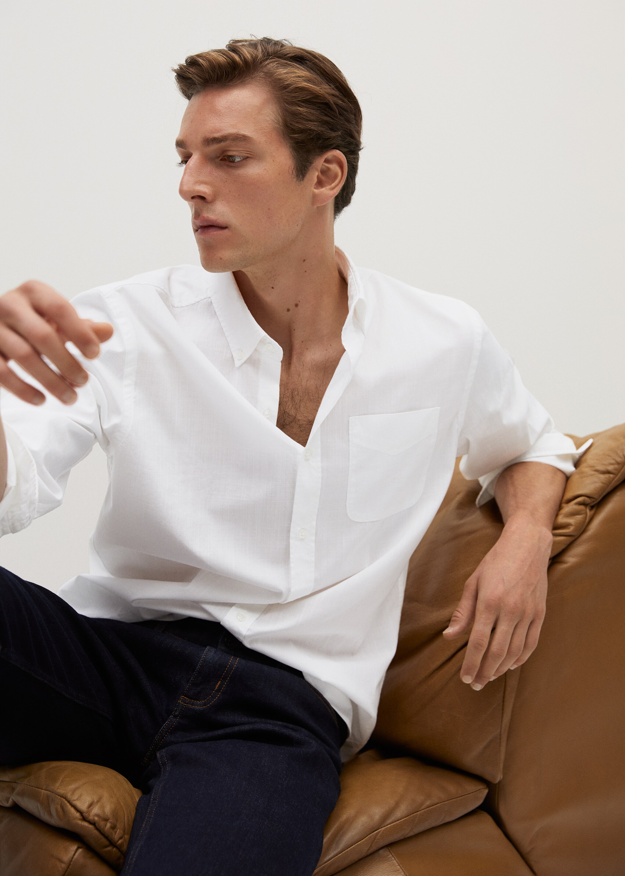 Regular-fit 100% Tencel shirt - Details of the article 1