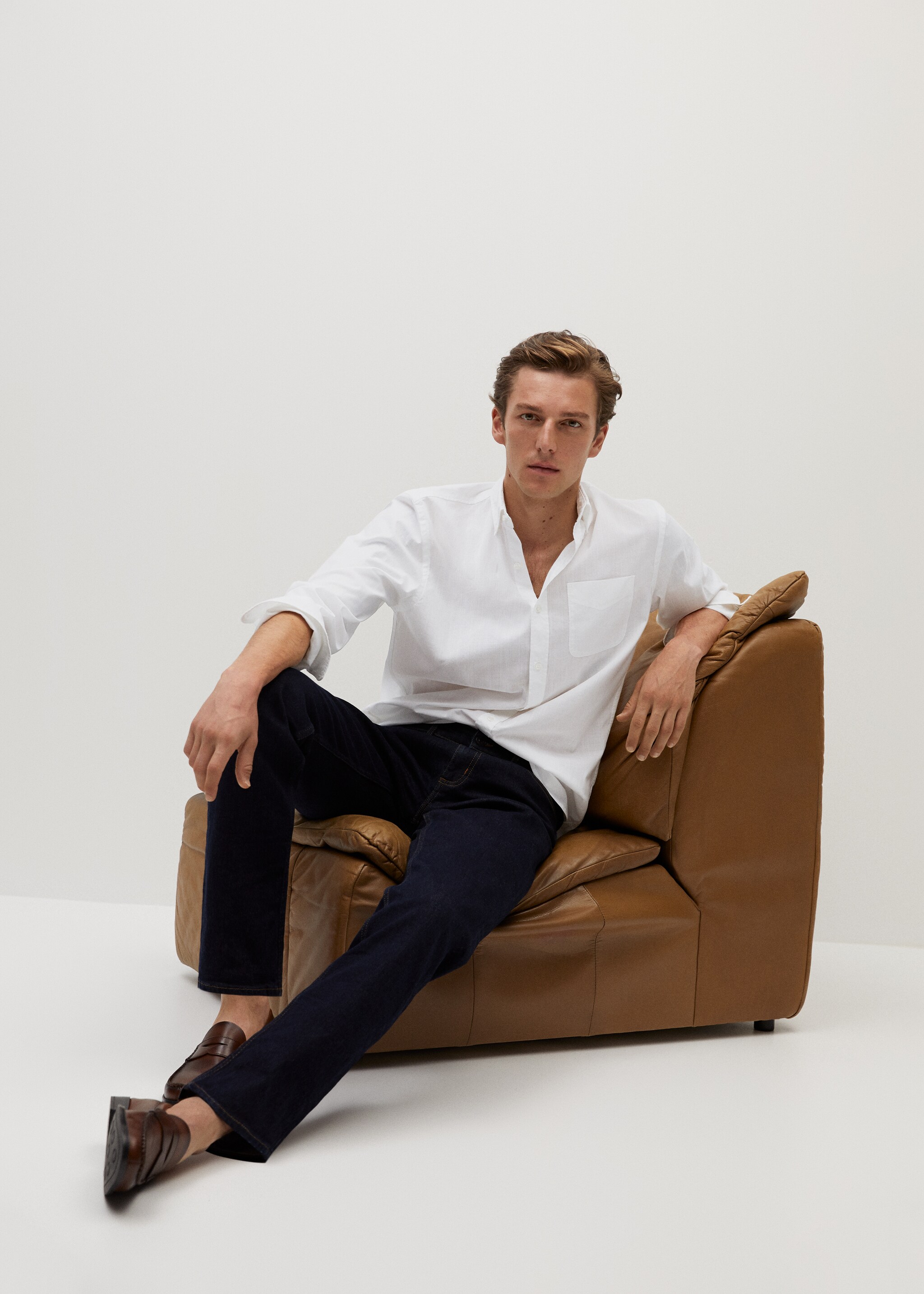 Regular-fit 100% Tencel shirt - Details of the article 4