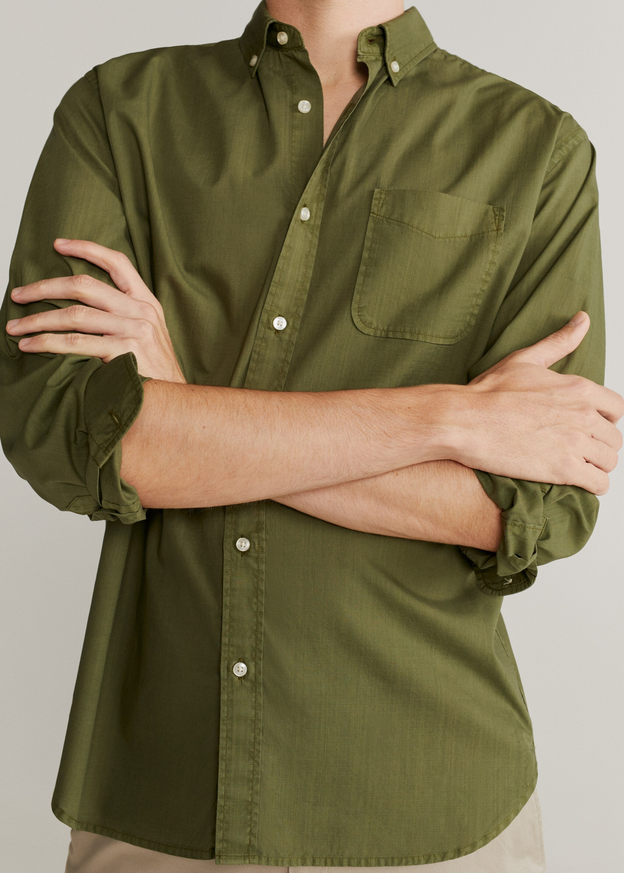 Regular-fit 100% Tencel shirt - Medium plane