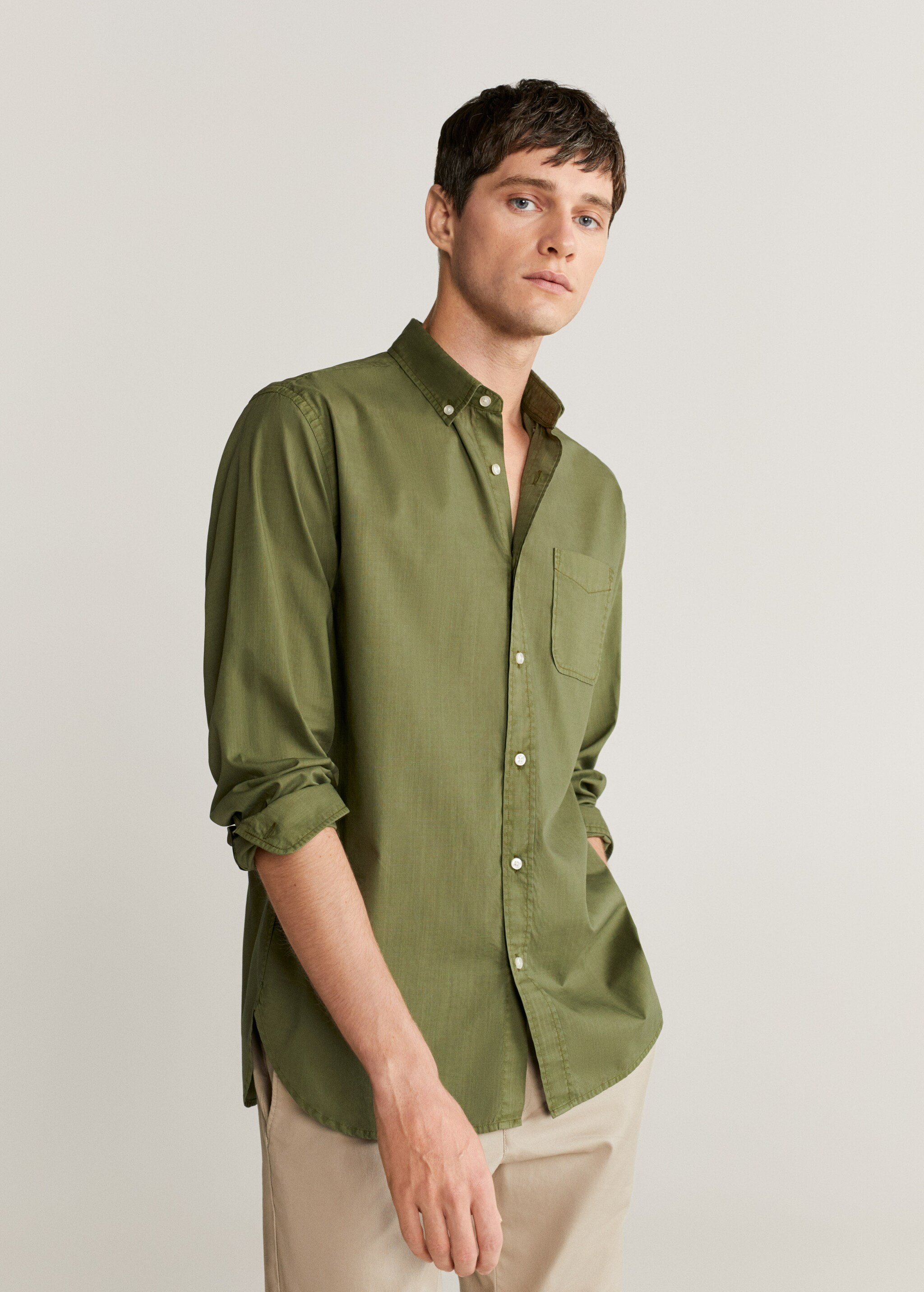 Regular-fit 100% Tencel shirt - Details of the article 1
