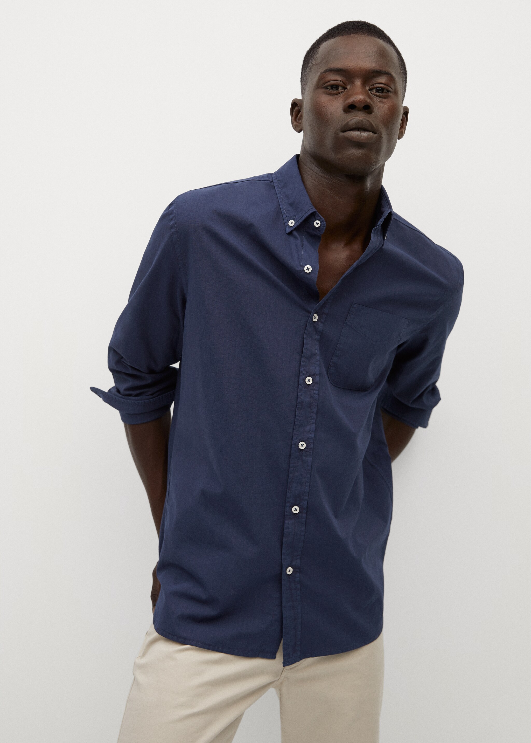 Regular-fit 100% Tencel shirt - Medium plane
