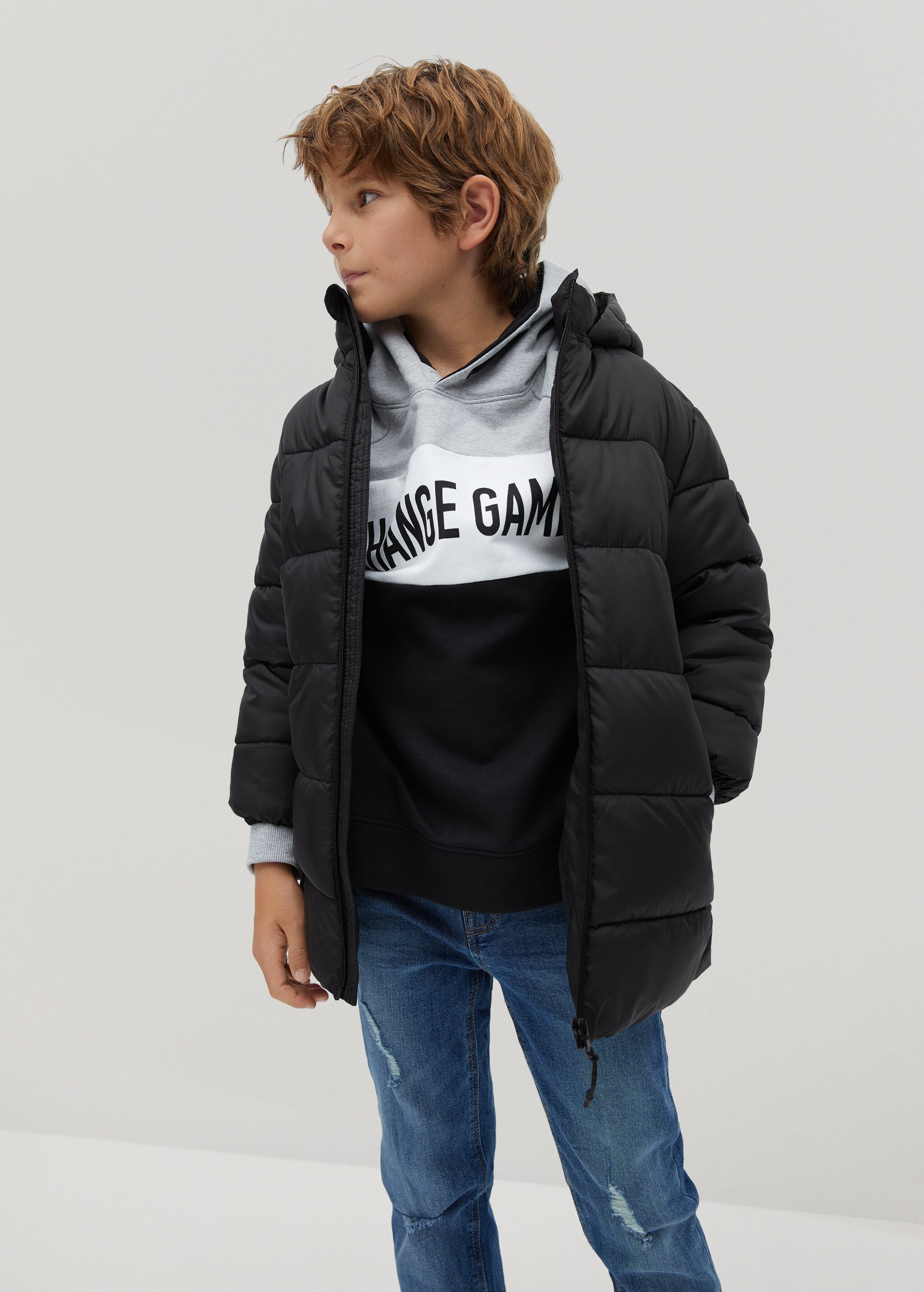 Anorak acolchado capucha - Plano medio