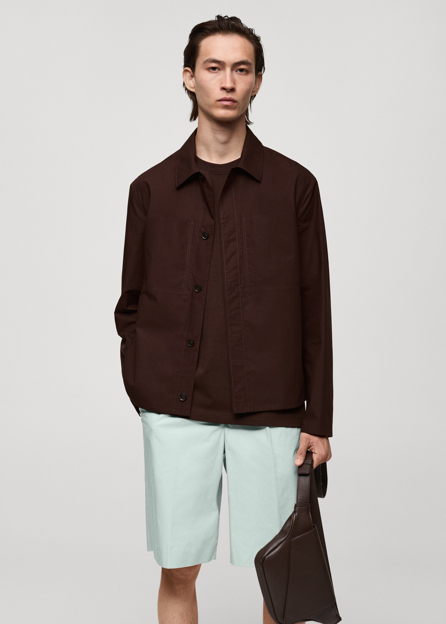 Jacke aus 100 % Baumwolle mit Taschen - Mittlere Ansicht