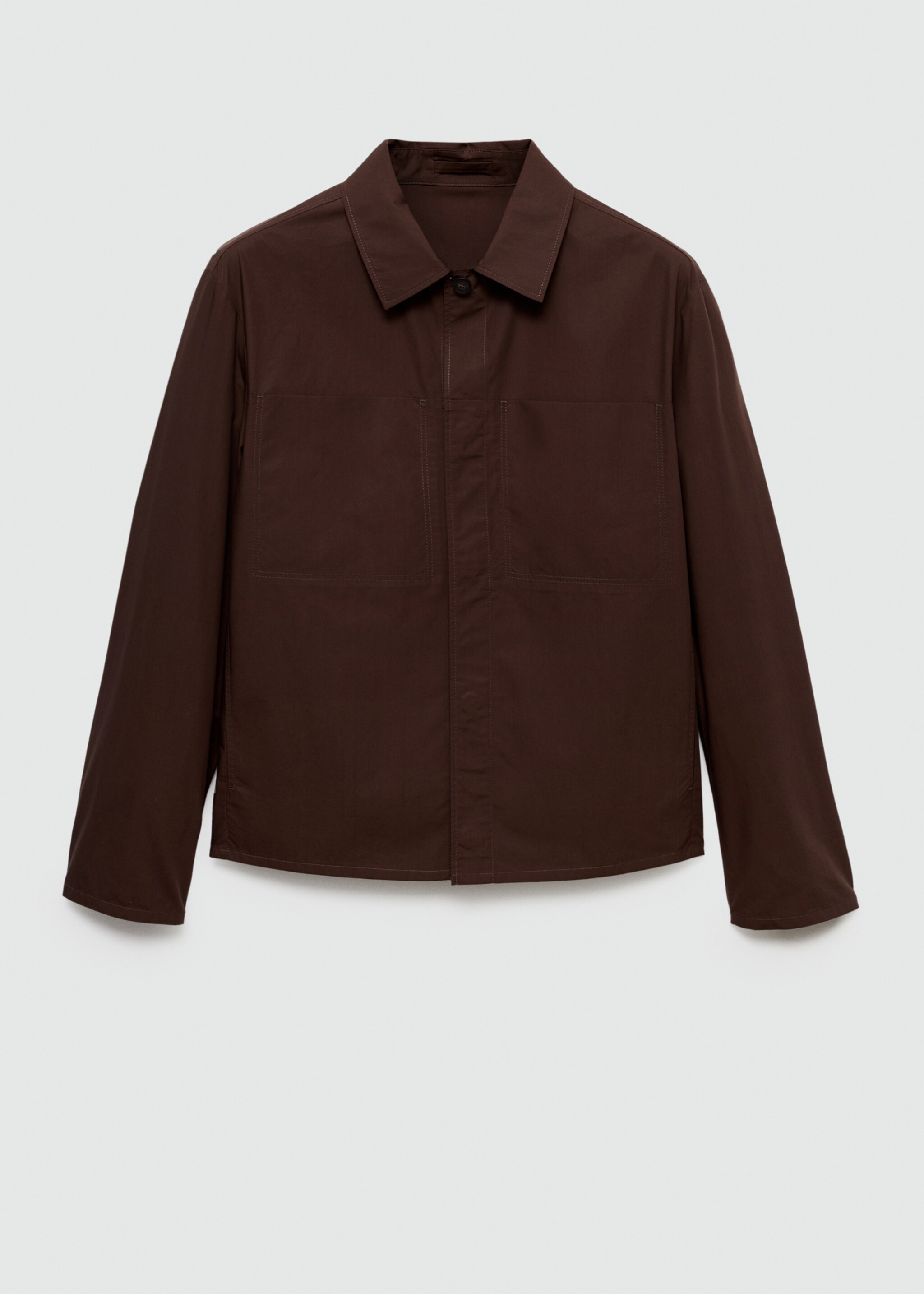 100% cotton jacket with pockets - Article without model, Burgundy. Ref: 77042533-00.