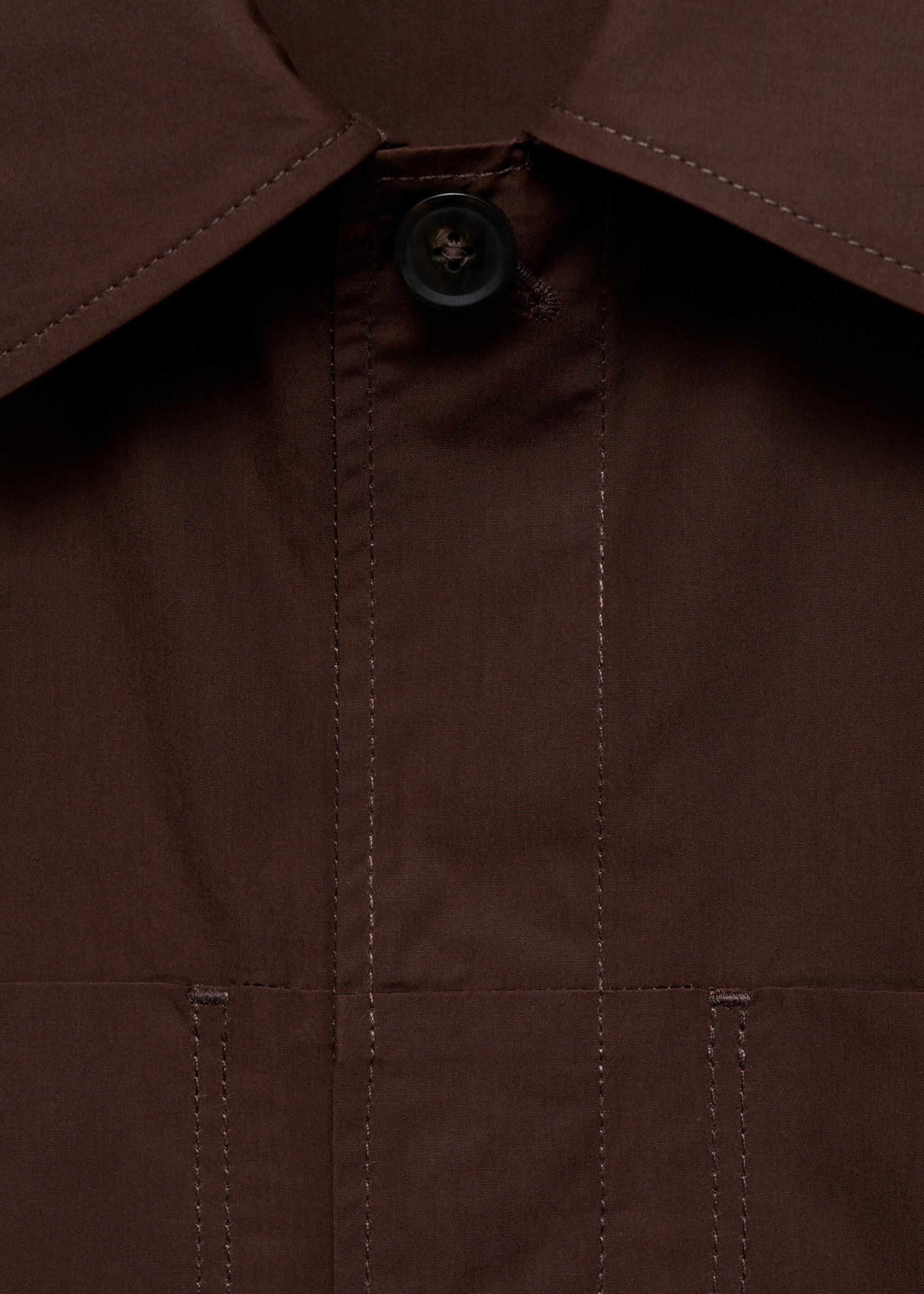 100% cotton jacket with pockets - Details of the article 8, Burgundy. Ref: 77042533-00.