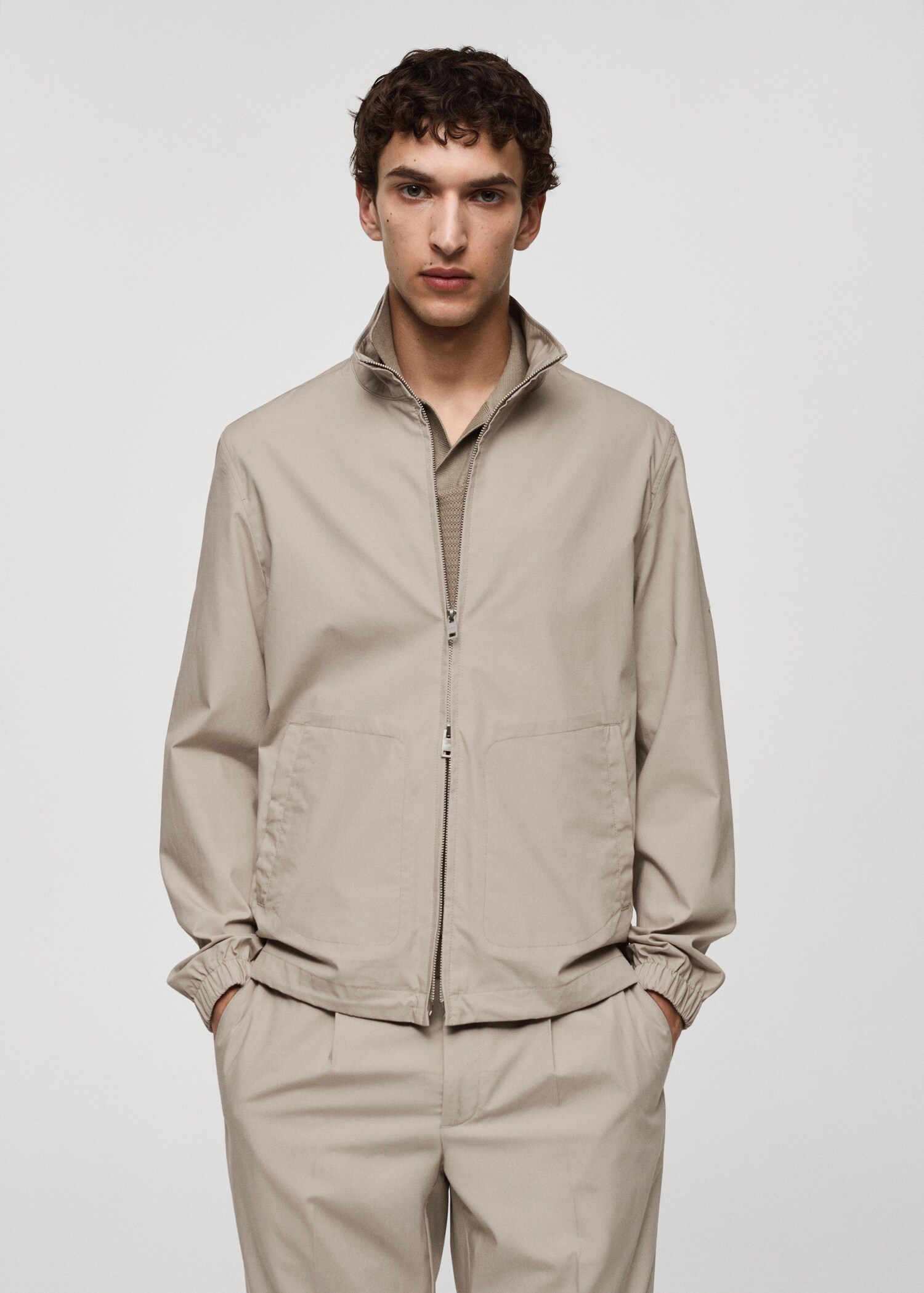 Zip-up lyocell jacket - Medium plane