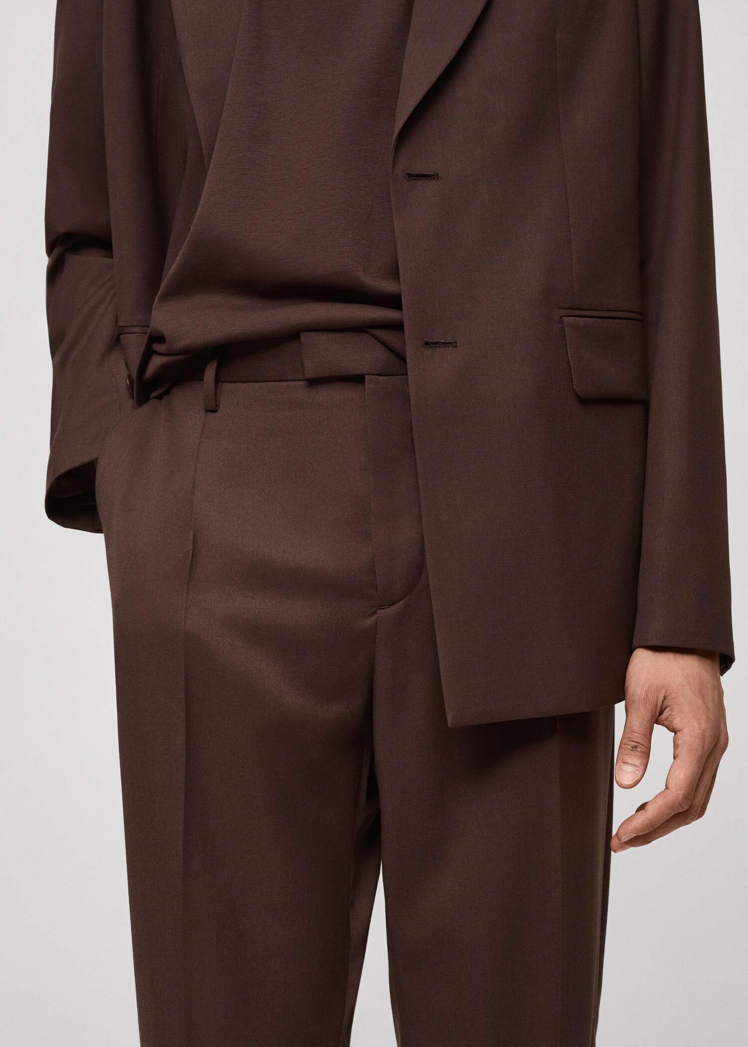 Oblekové kalhoty regular fit se záševky - Detail zboží 1