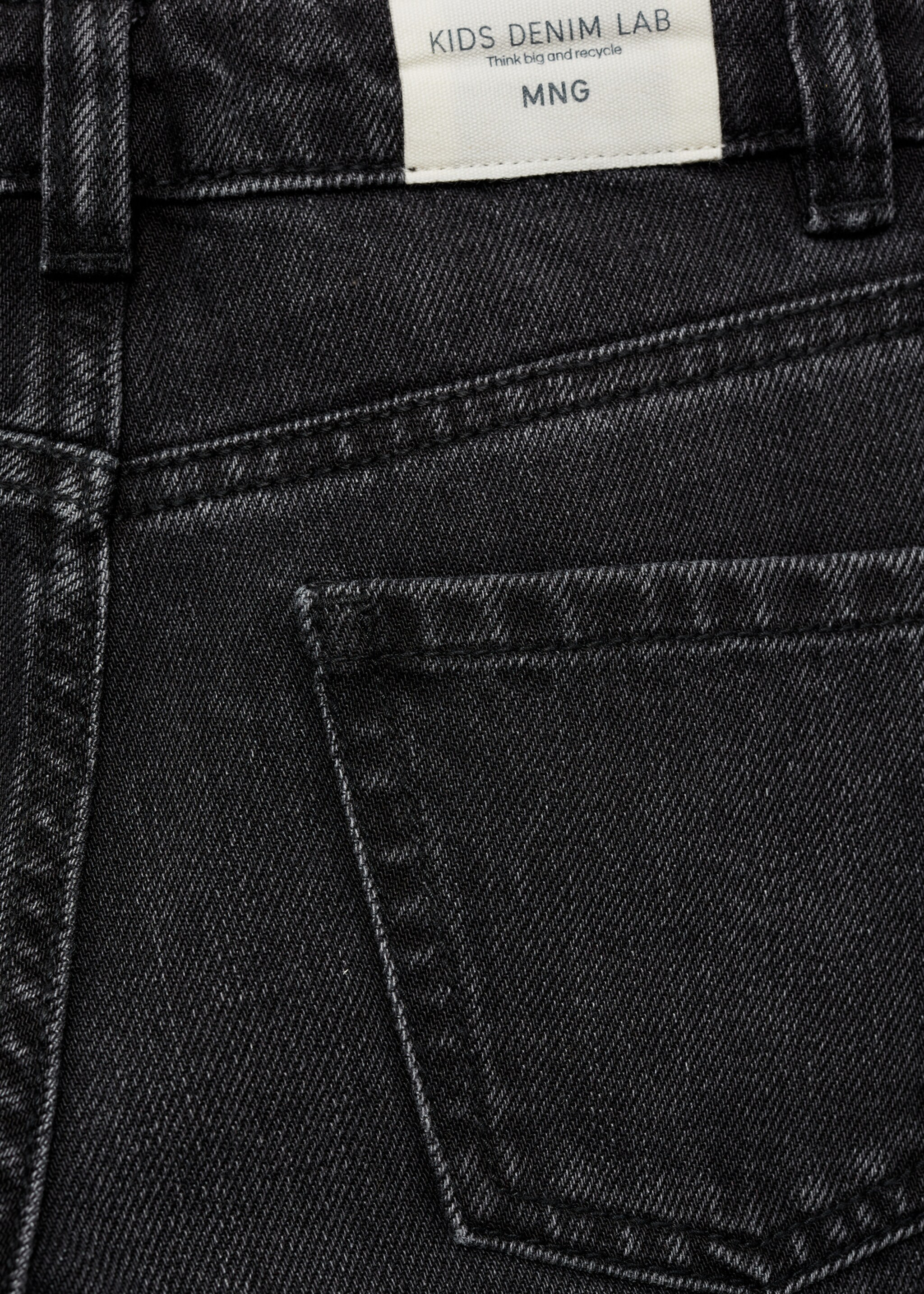 Wideleg low frayed hem jeans - Details of the article 0, Charcoal. Ref: 77042537-00.