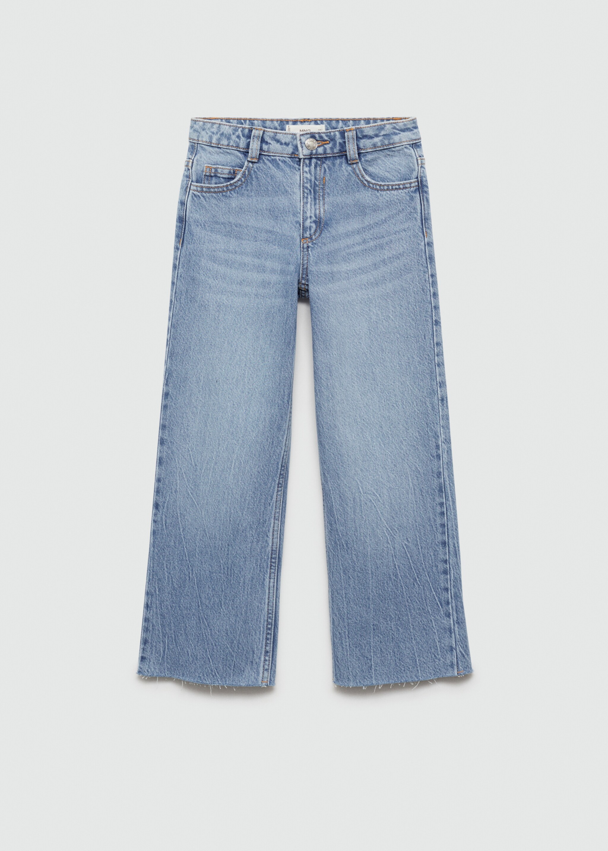 Jeans wideleg med frynsete kant - Artikkel uten modell, Lys blå. Ref: 77042537-00.