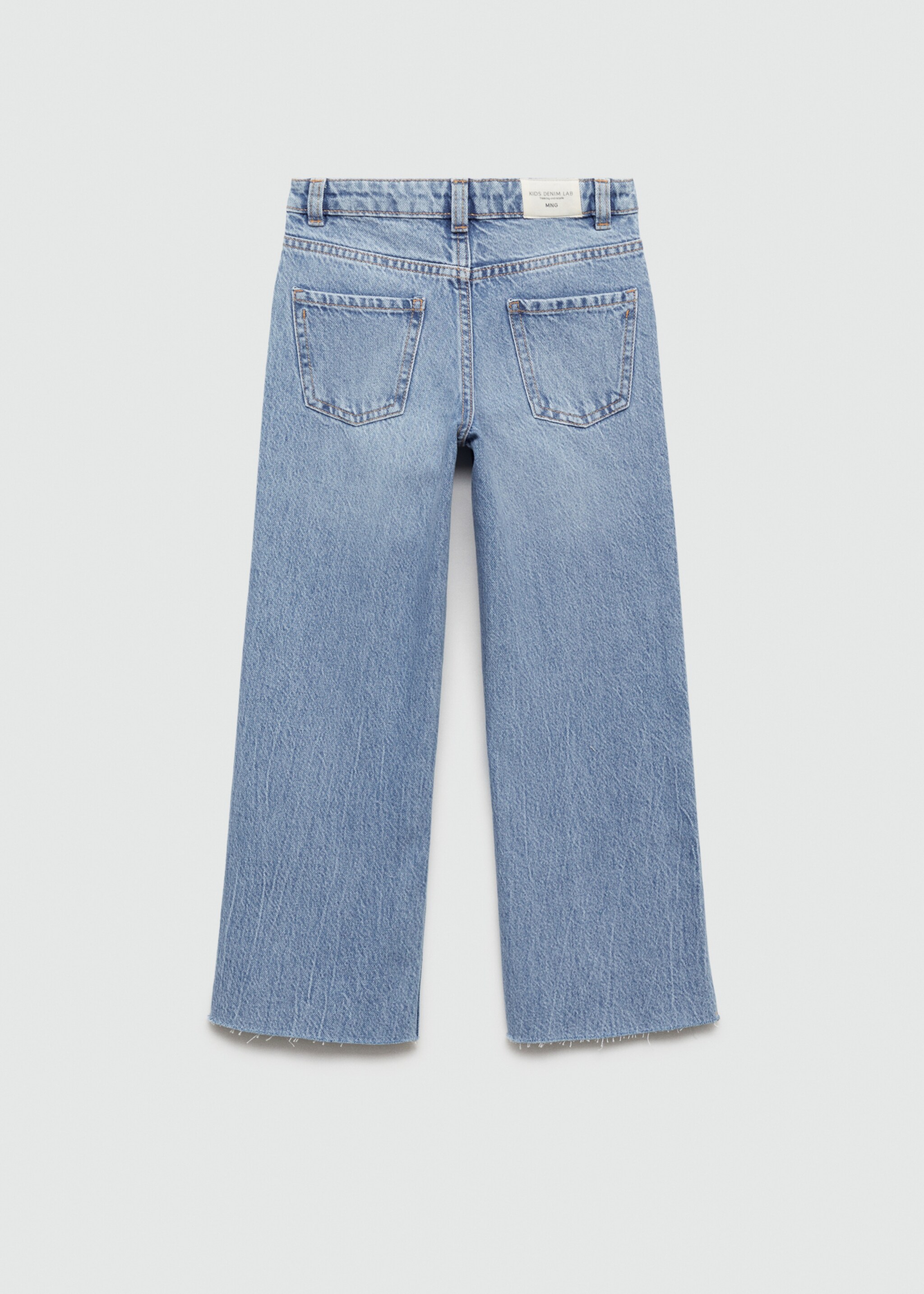 Jeans wideleg med frynsete kant - Baksiden av artikkelen, Lys blå. Ref: 77042537-00.