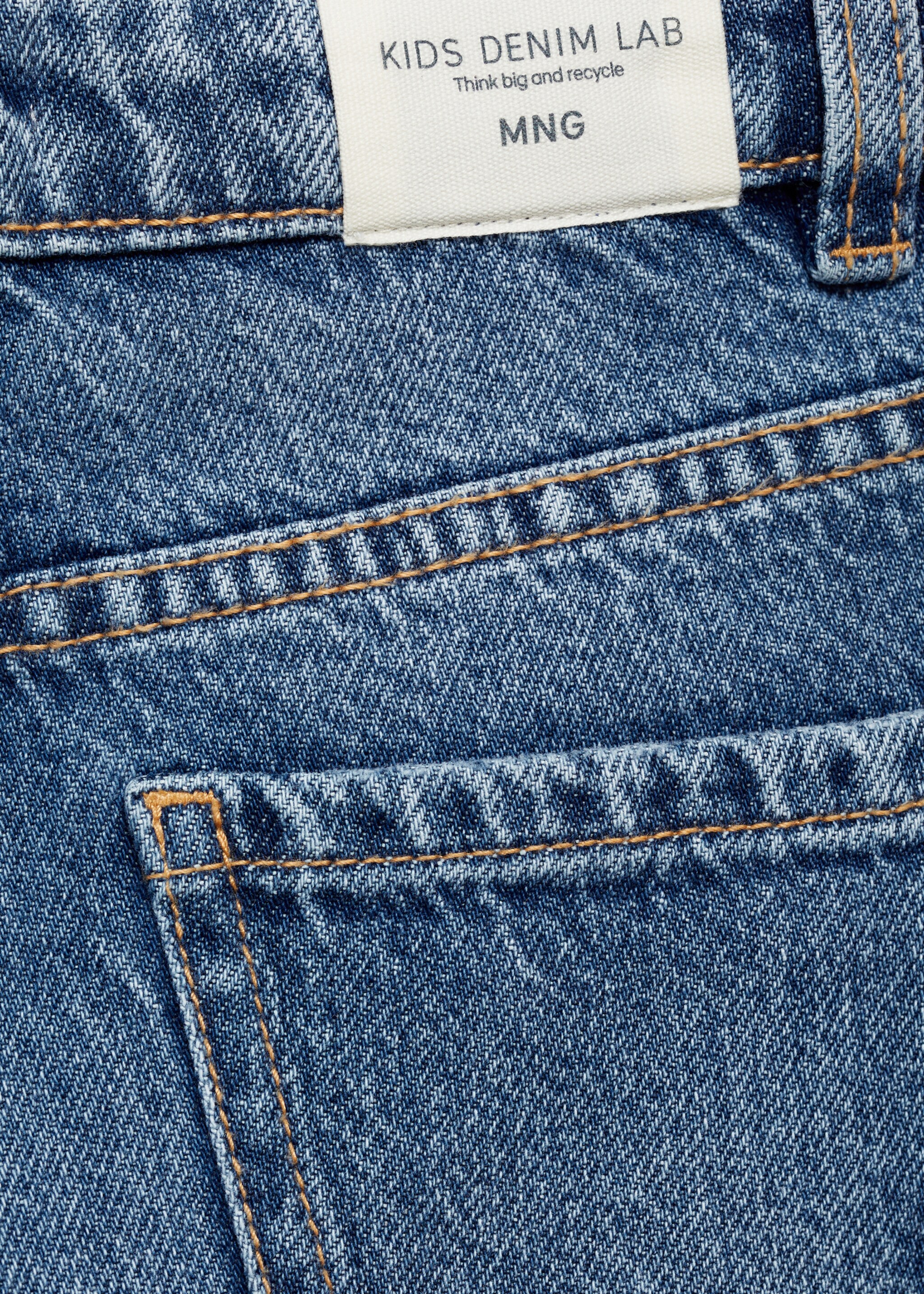 Jeans wideleg bajo deshilachado - Detalle del artículo 0, Azul medio. Ref: 77042537-00.