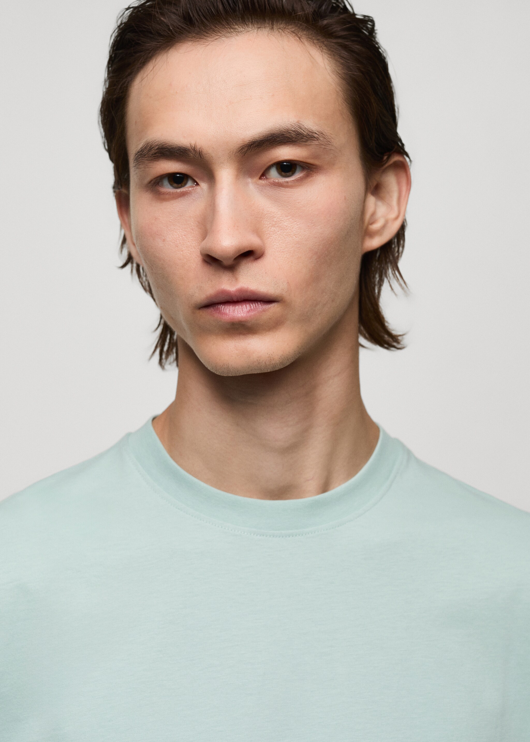 T-shirt 100 % coton oversize - Détail de l'article 1, Vert d´eau. Ref: 77042539-00.