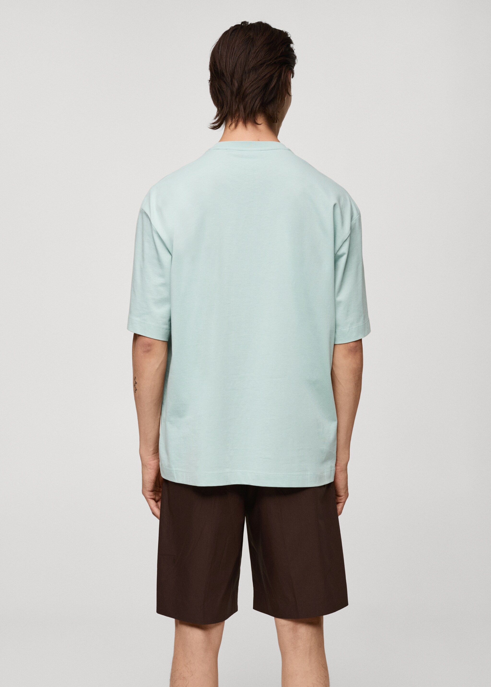 T-shirt 100 % coton oversize - Verso de l’article, Vert d´eau. Ref: 77042539-00.