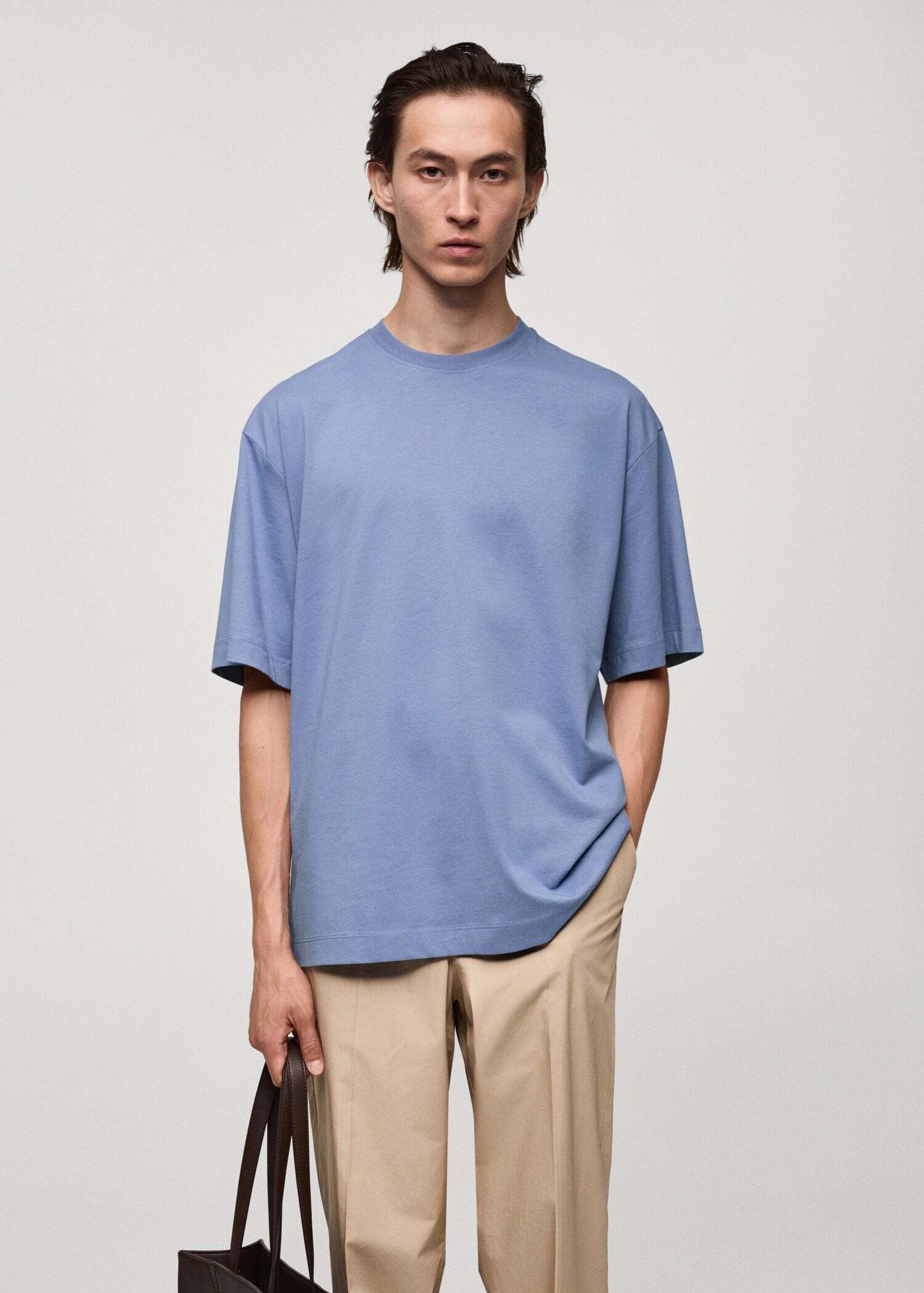 Oversized-T-Shirt aus 100 % Baumwolle - Mittlere Ansicht