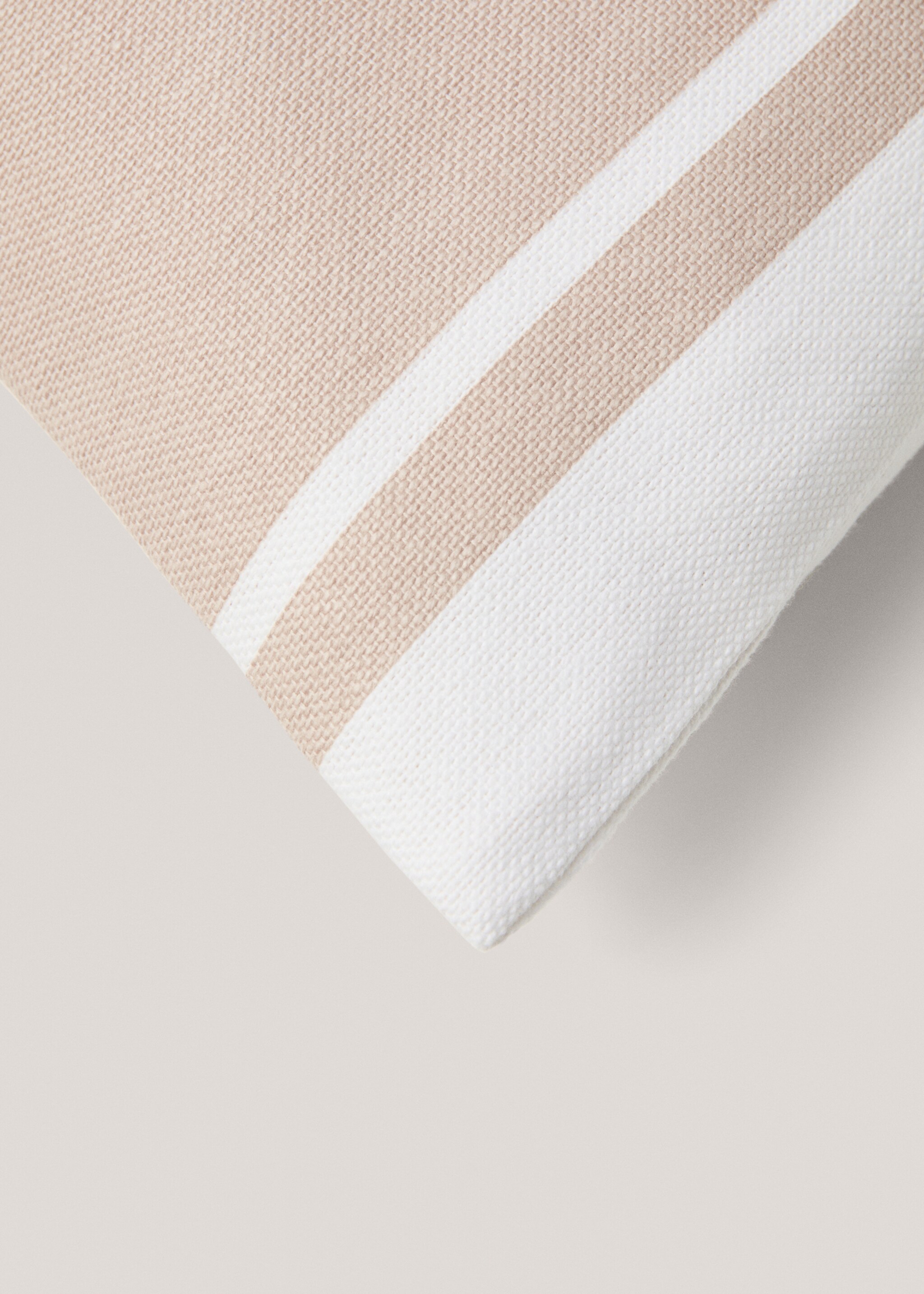 Kissenhülle aus Baumwolle mit Streifenmuster, 45 x 45 cm - Detail des Artikels 3, Cremeweiß. Ref: 77042545-00.
