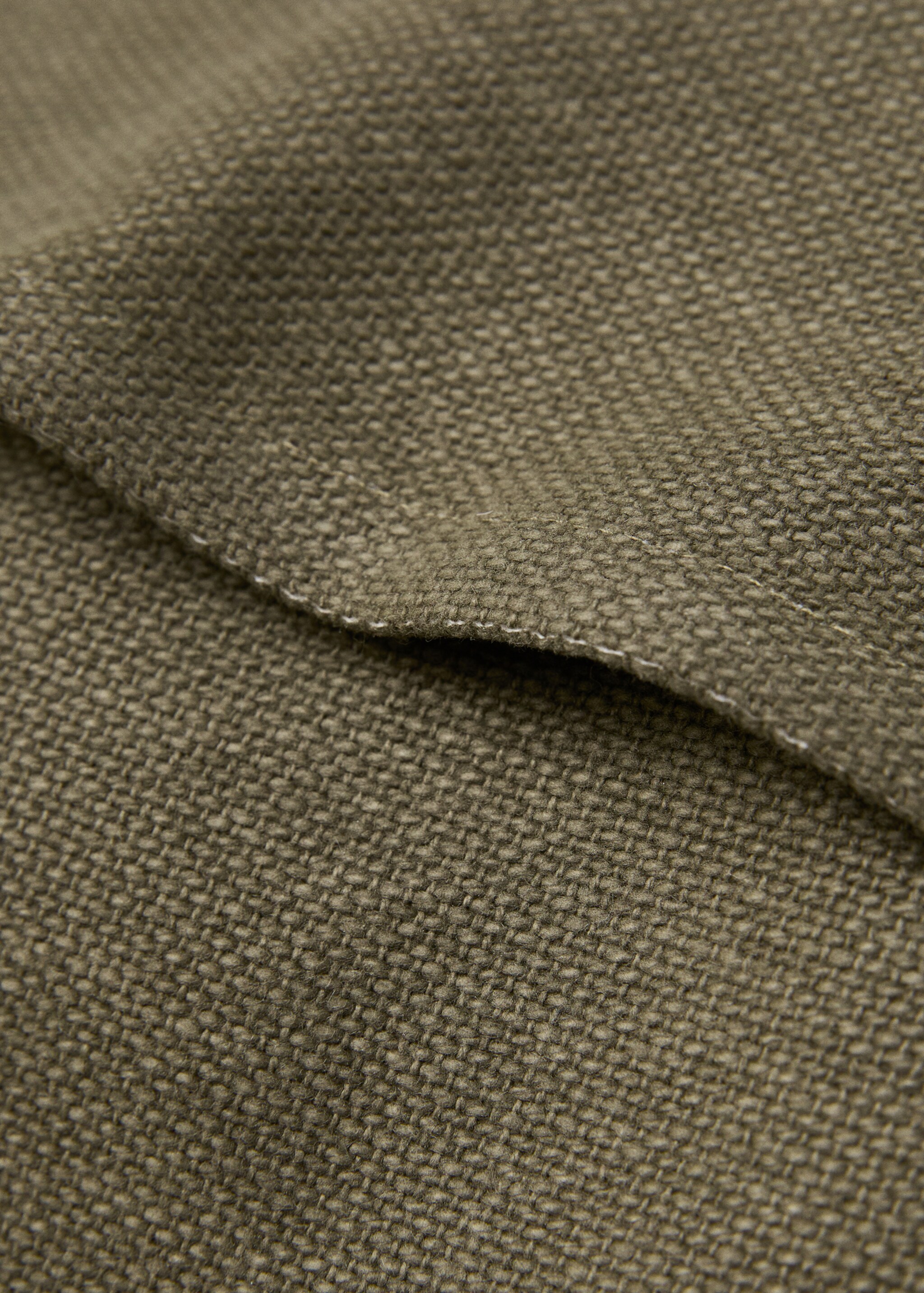 Double-stripe cotton cushion cover 30x50cm - Details of the article 2, Green. Ref: 77042546-00.