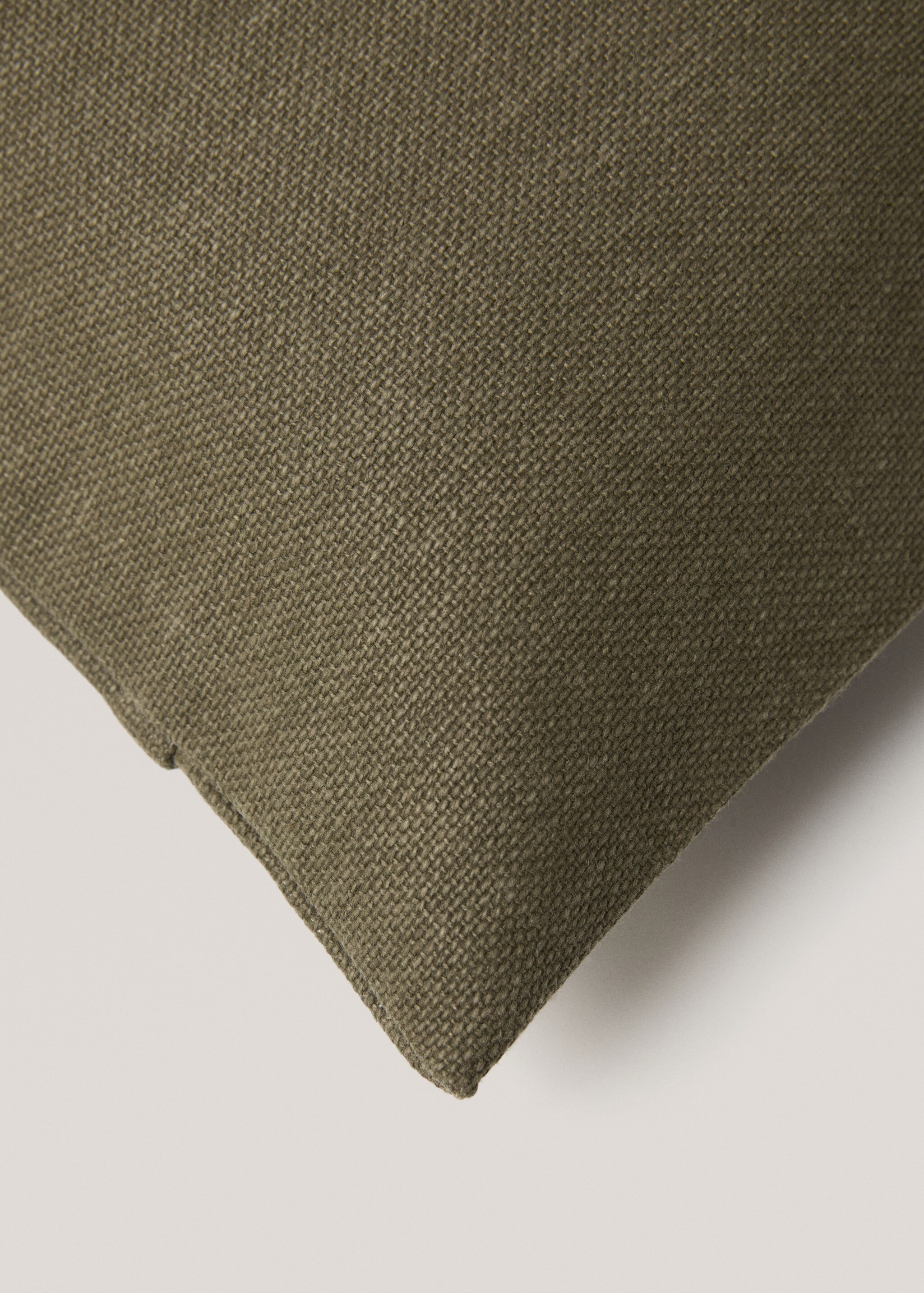 Double-stripe cotton cushion cover 30x50cm - Details of the article 3, Green. Ref: 77042546-00.