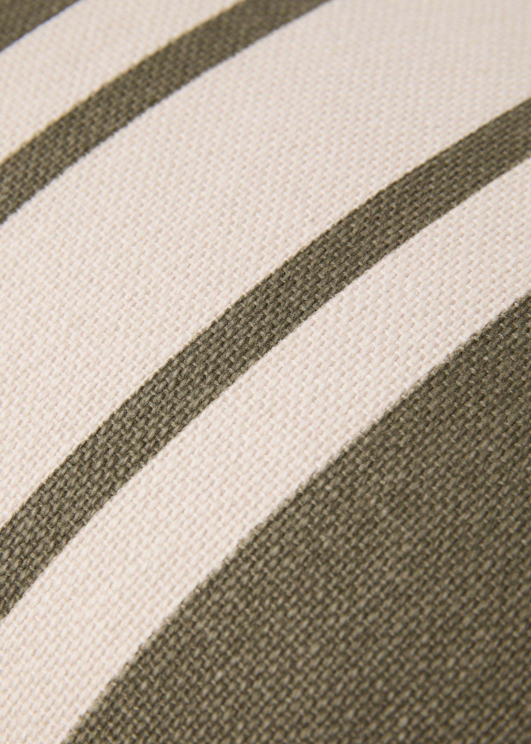 Double-stripe cotton cushion cover 30x50cm - Details of the article 4, Green. Ref: 77042546-00.