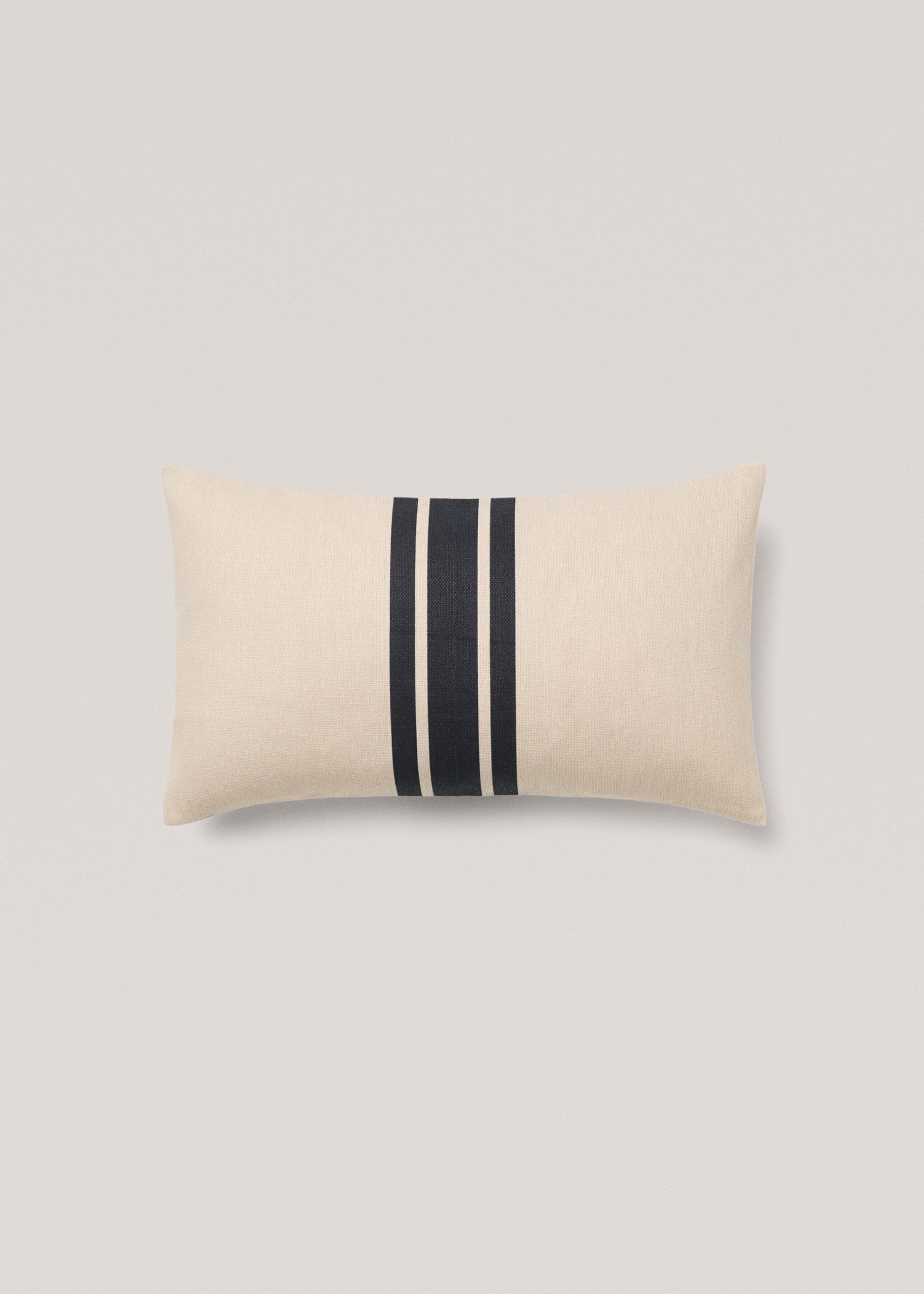 Double-stripe cotton cushion cover 30x50cm - Article without model, Night Blue. Ref: 77042546-00.