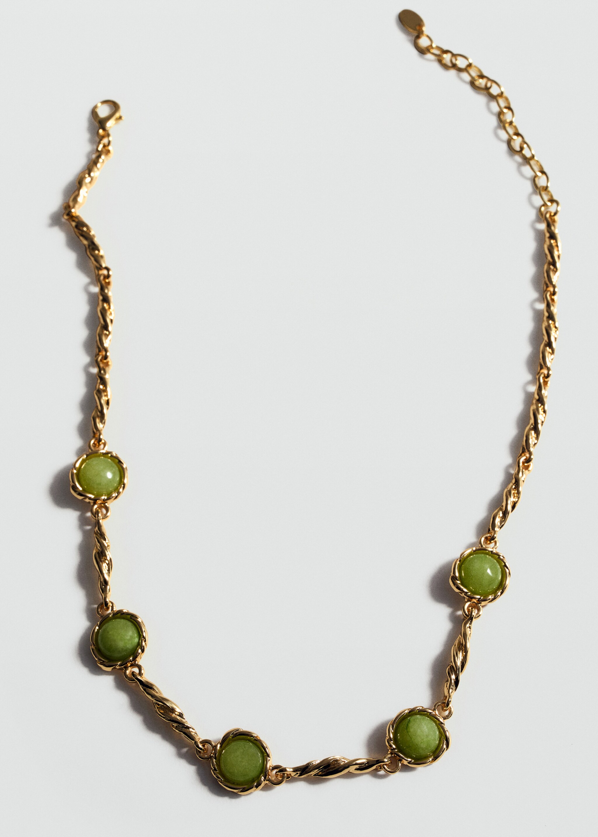 Stone chain necklace - Details of the article 1, Gold. Ref: 77042549-00.