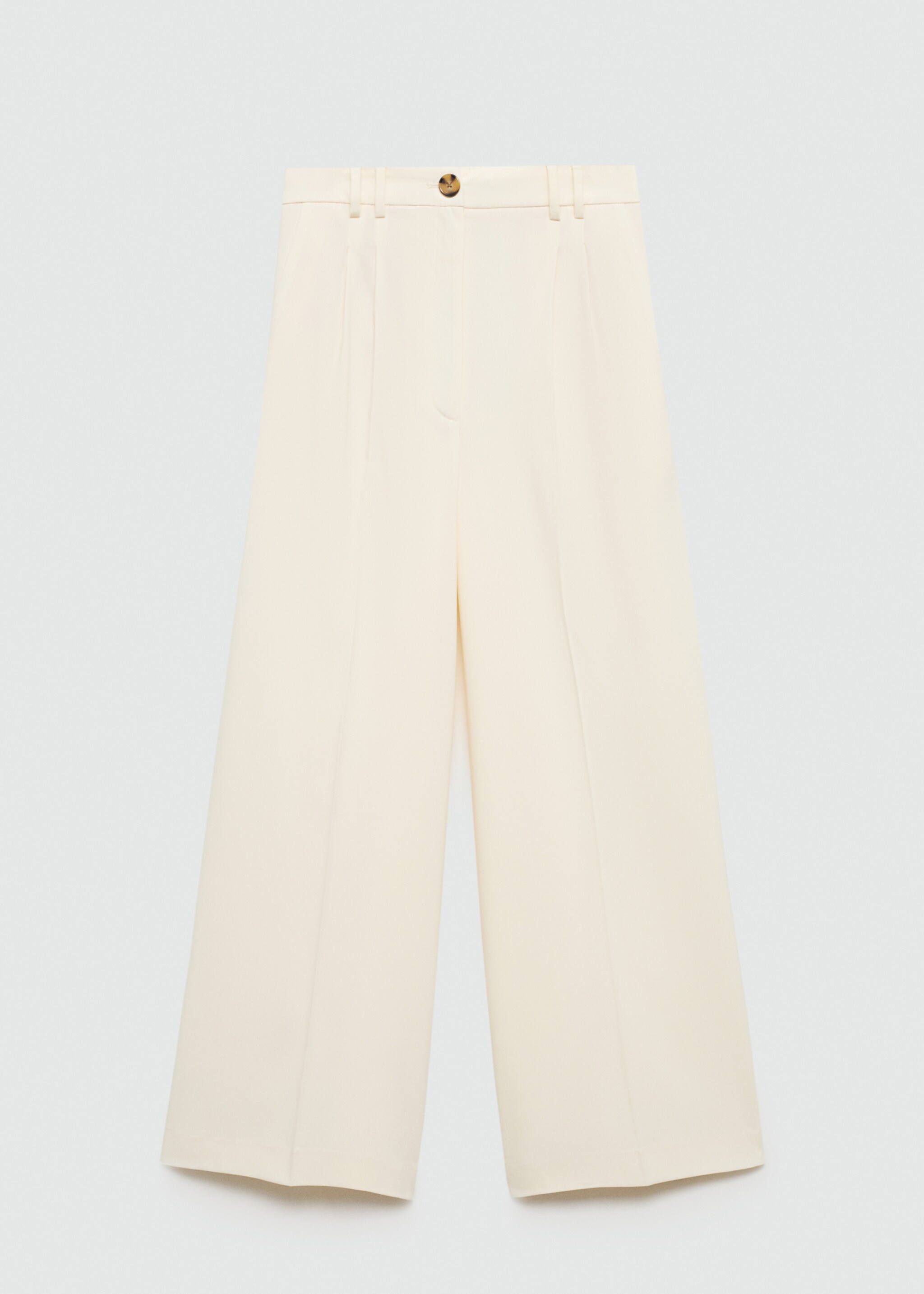 Pleated culottes trousers - Article without model, Ecru. Ref: 77042913-00.