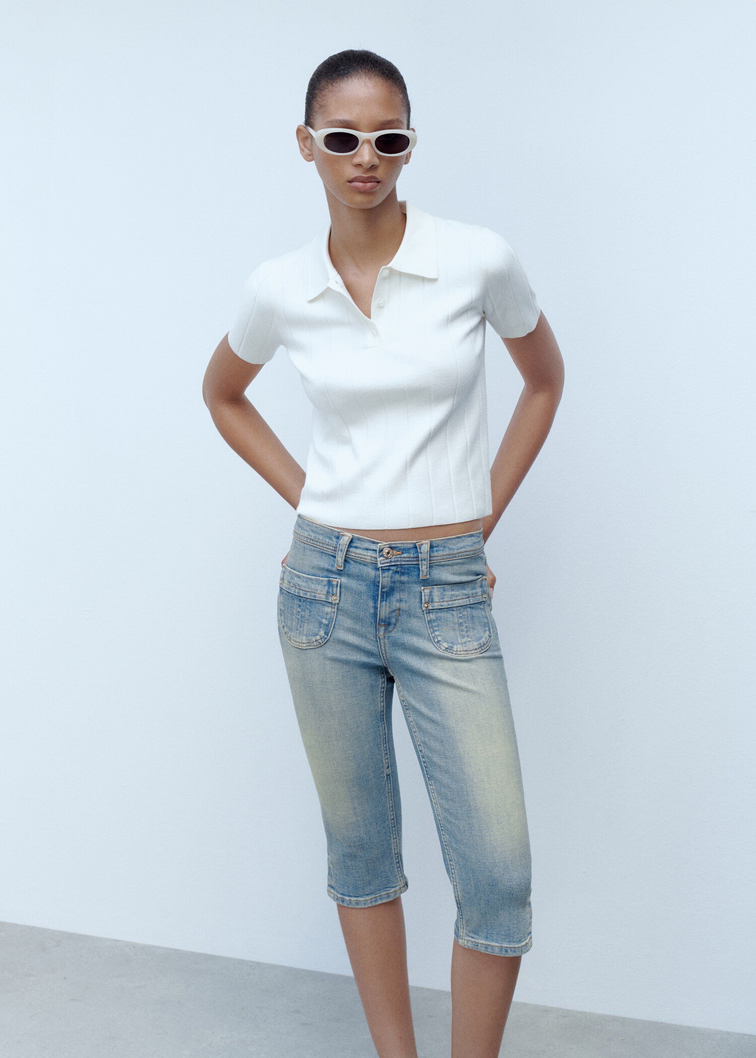 Capri-Jeans mit Taschen - Mittlere Ansicht