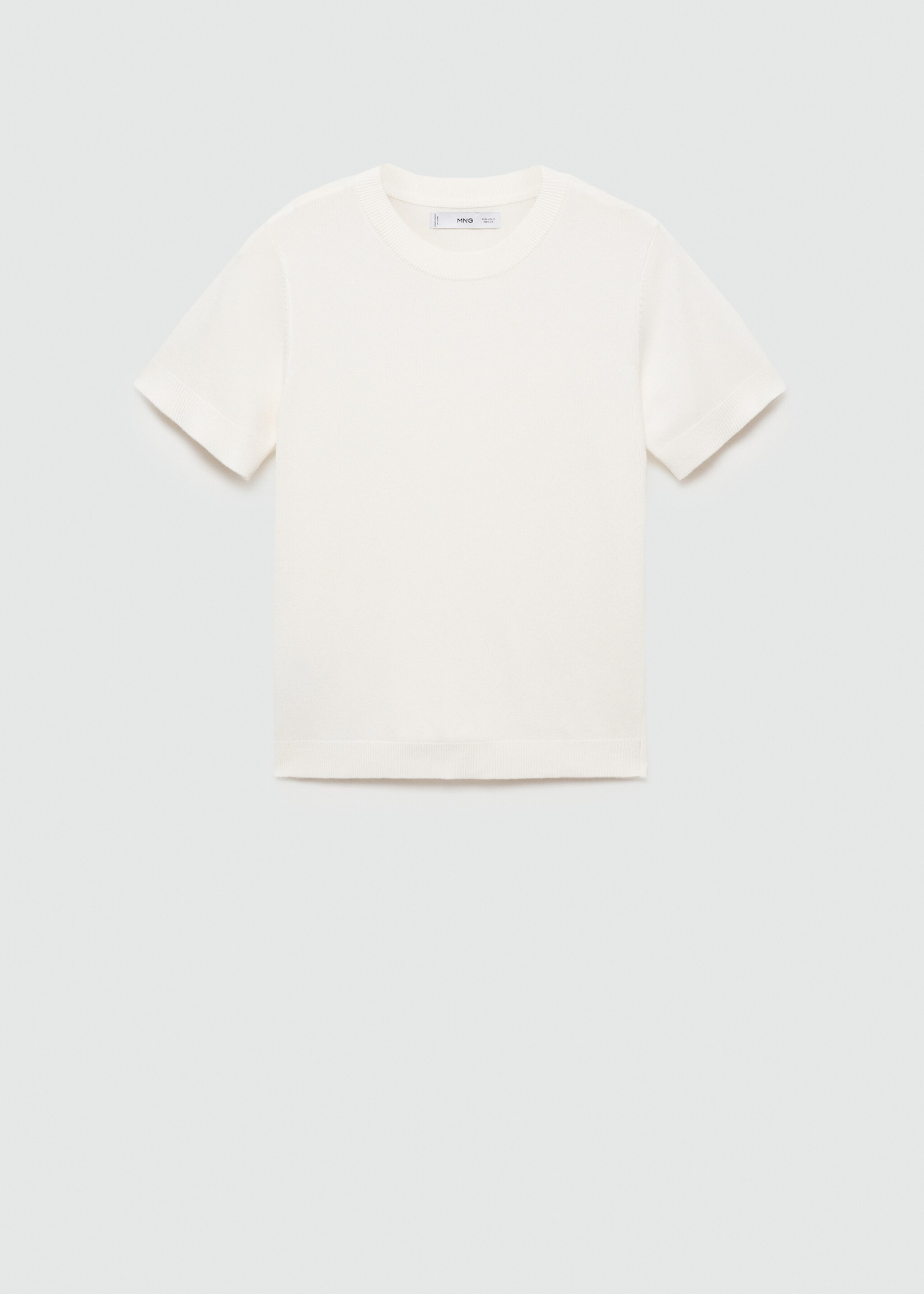 Short-sleeved fine-knit sweater - Article without model, Ecru. Ref: 77042919-00.