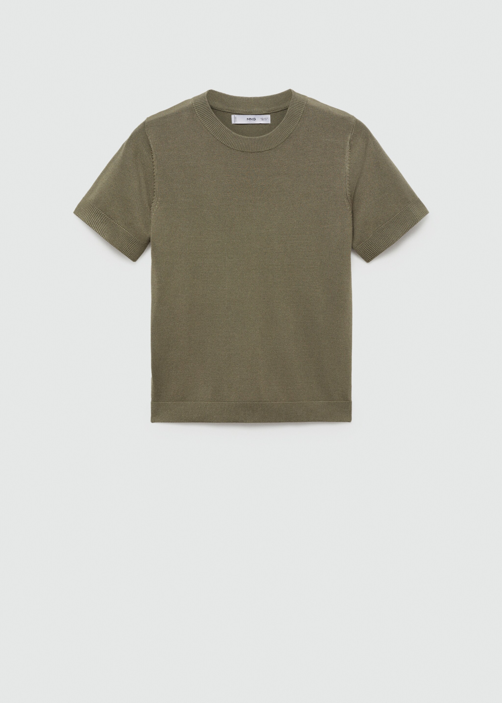 Svetr z jemného úpletu s krátkým rukávem - Zboží bez modelu, Khaki. Ref: 77042919-00.