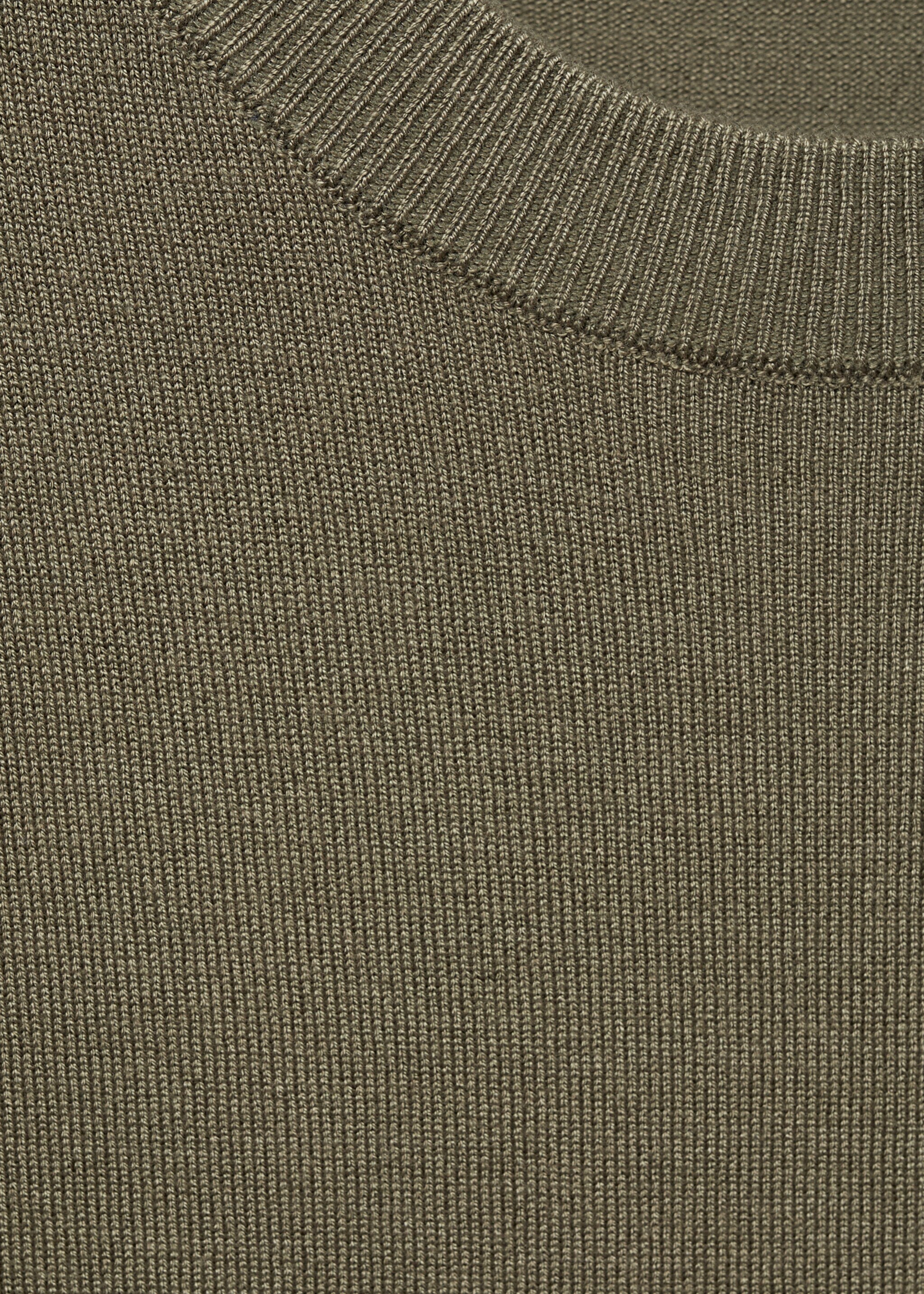 Svetr z jemného úpletu s krátkým rukávem - Detail zboží 8, Khaki. Ref: 77042919-00.