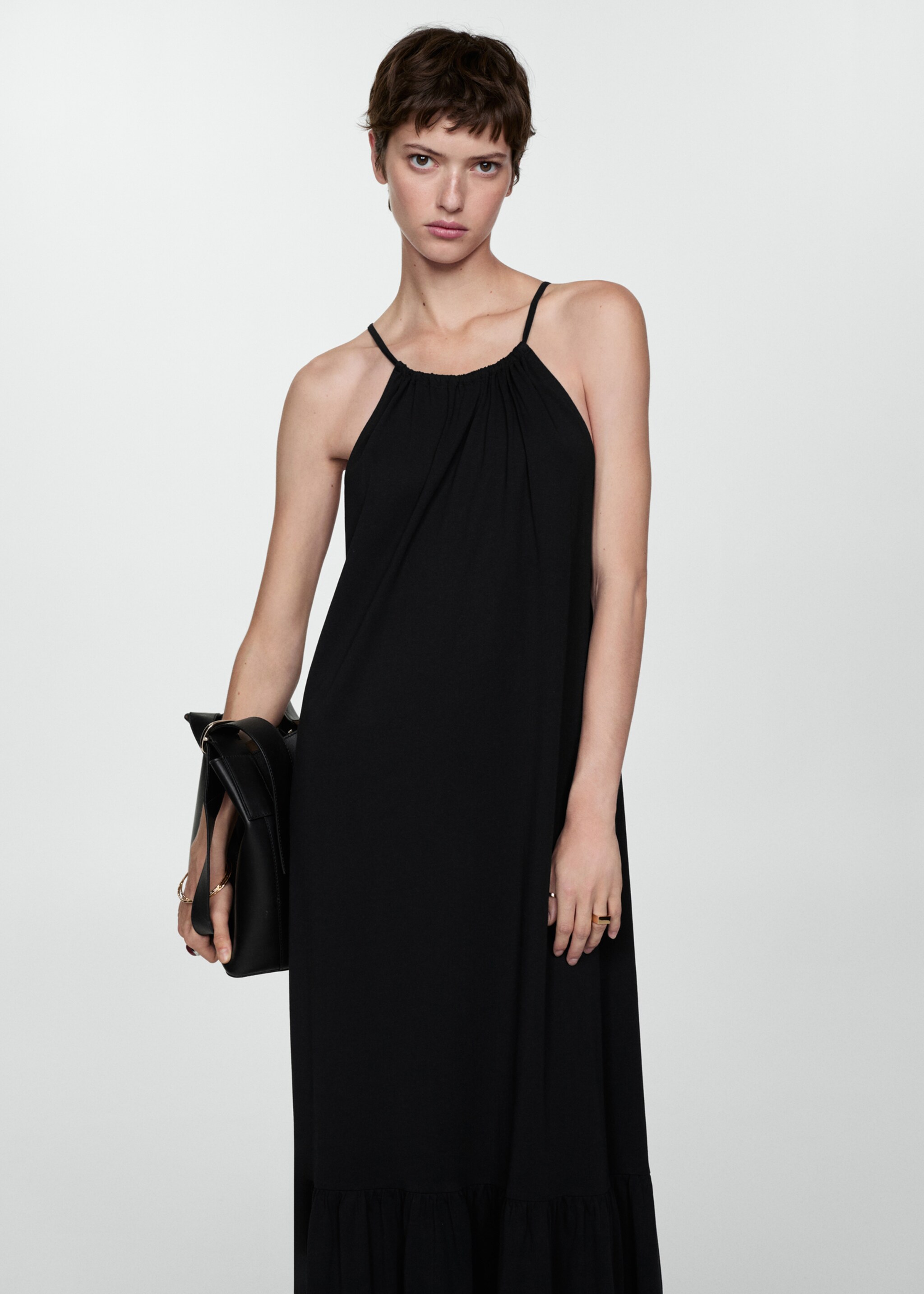 Vestido comprido algodão - Plano médio