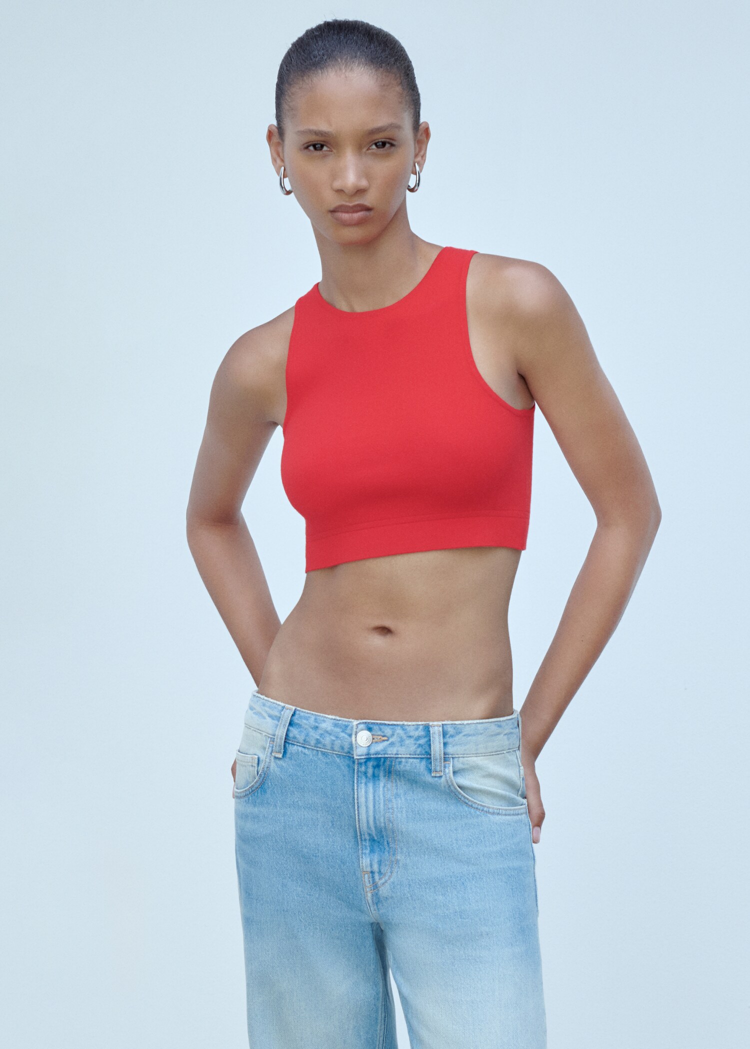 Knitted cropped top - Medium plane