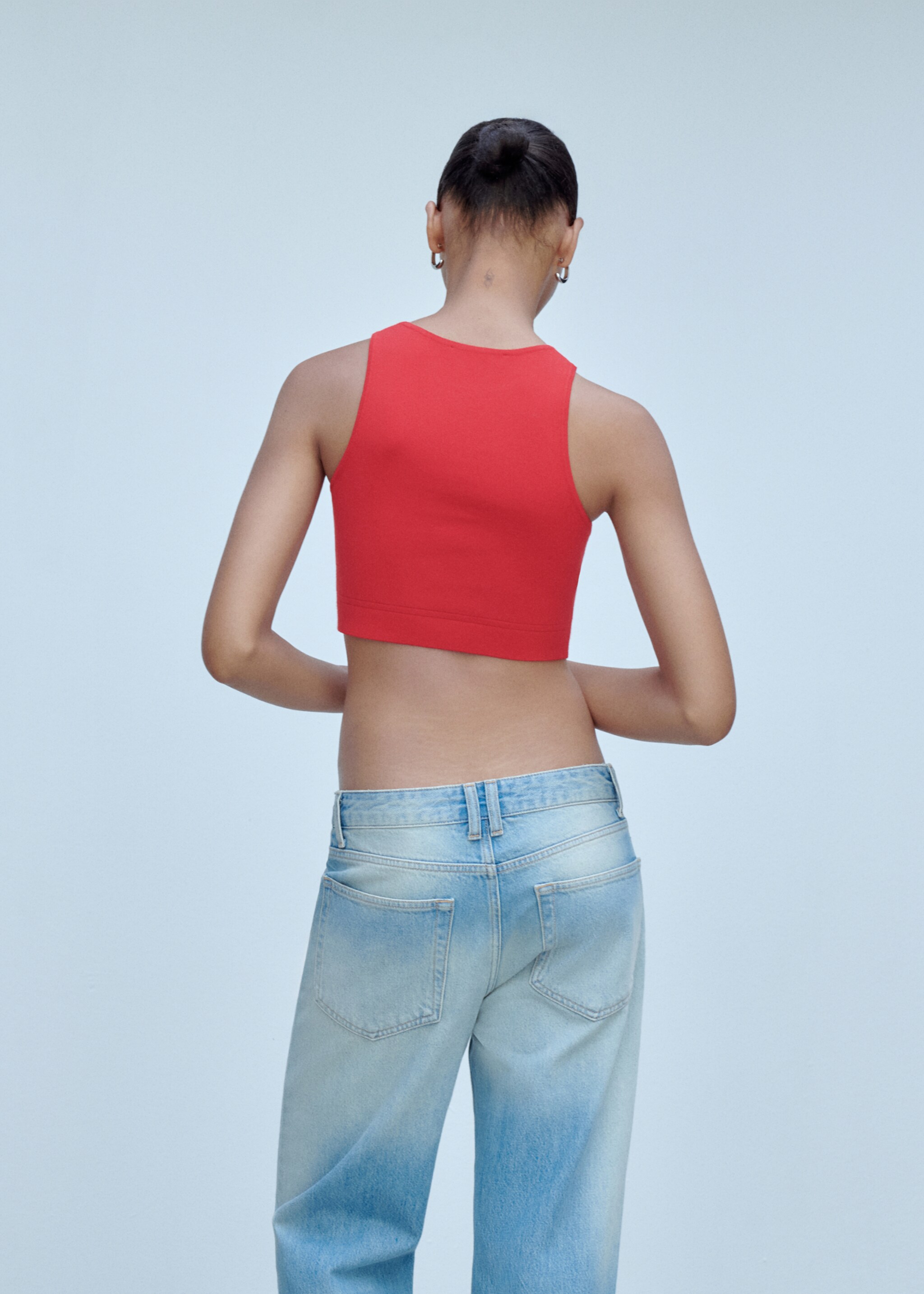 Knitted cropped top - Reverse of the article