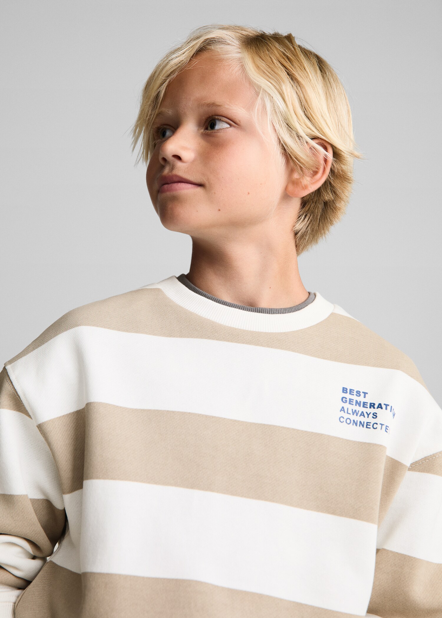 Striped cotton-blend sweatshirt - Details of the article 1