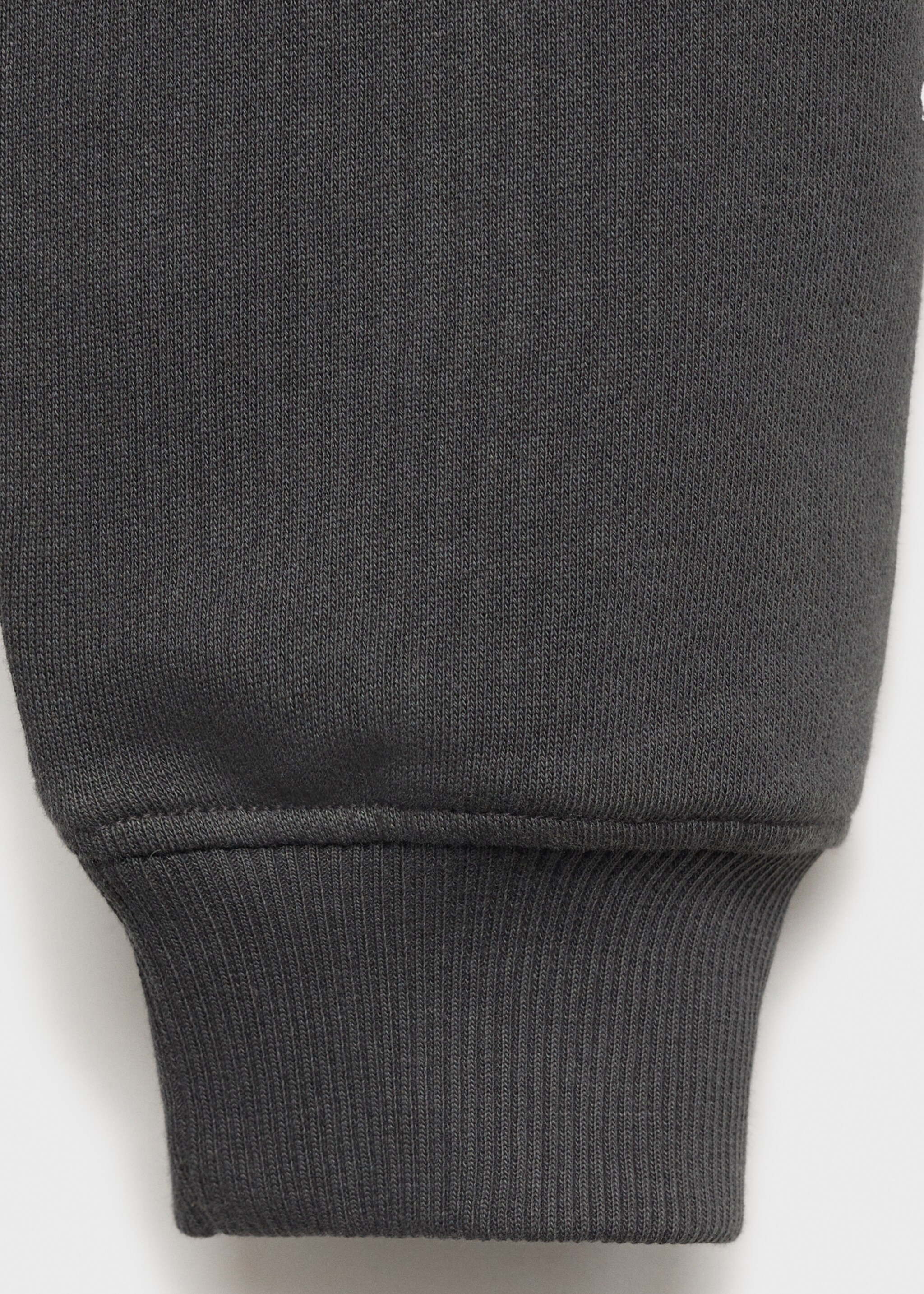 Embroidered detail cotton sweatshirt - Details of the article 0, Charcoal. Ref: 77042935-00.